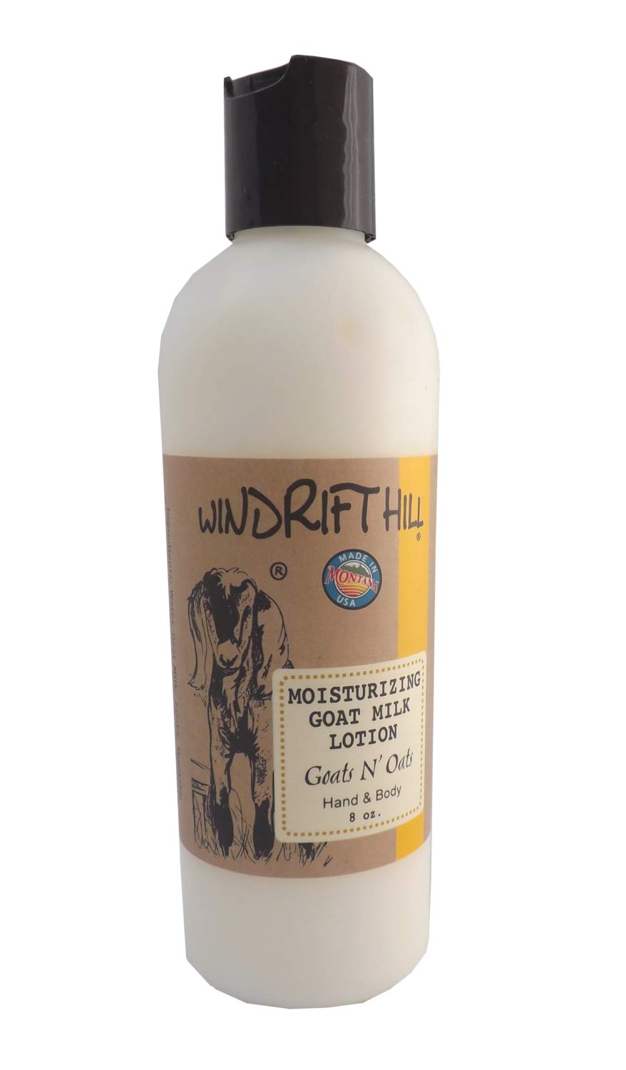 Windrift Hill Moisturizing Goat's Milk Lotion with Oatmeal - Natural Hydrating Body Cream for Dry Skin - Perfect for Daily Moisturizing & After-Shower Care