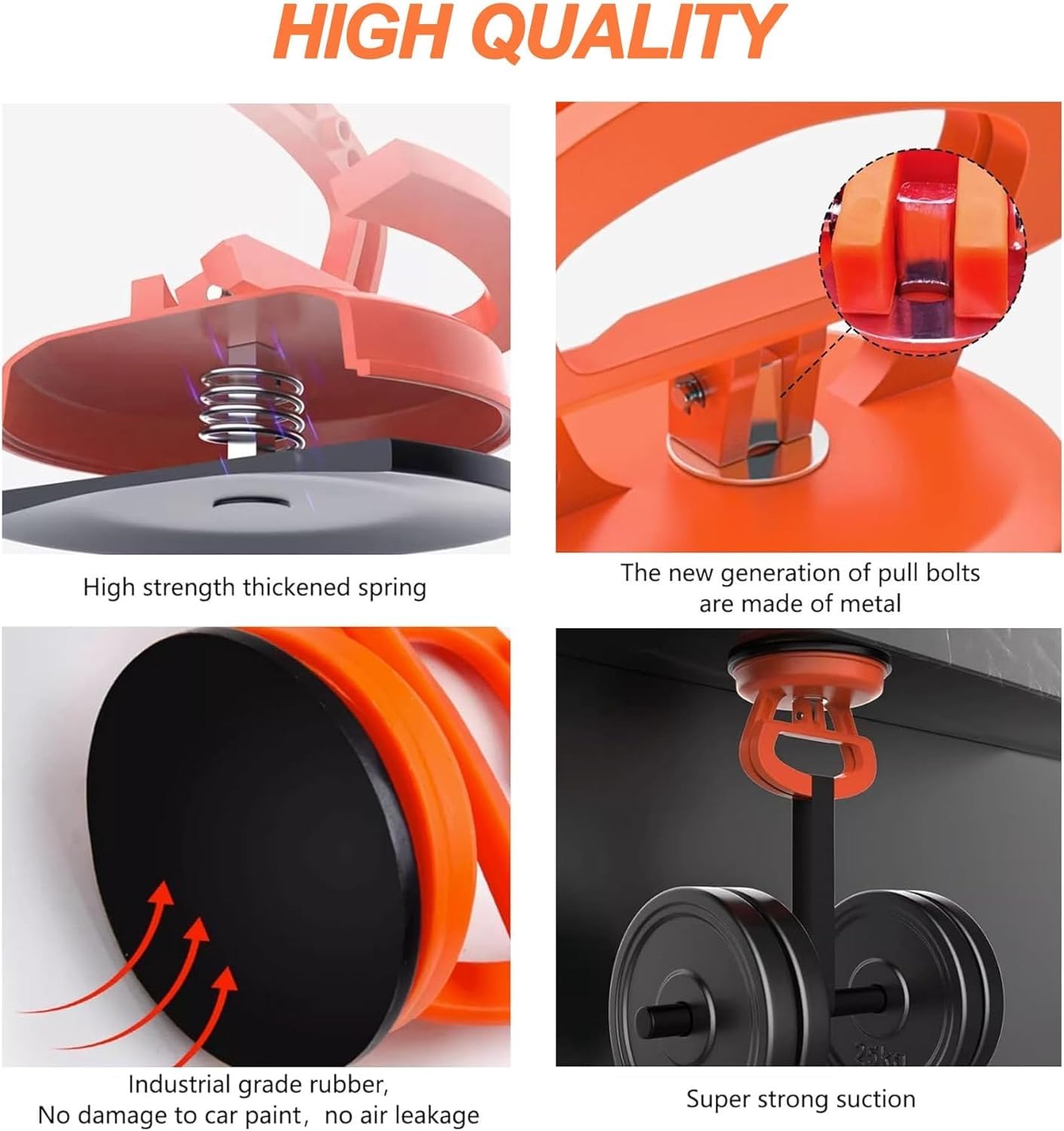 3 Pack Car Dent Puller Kit - Powerful Suction Cup for Body, Glass & Tiles - Auto Repair Tool