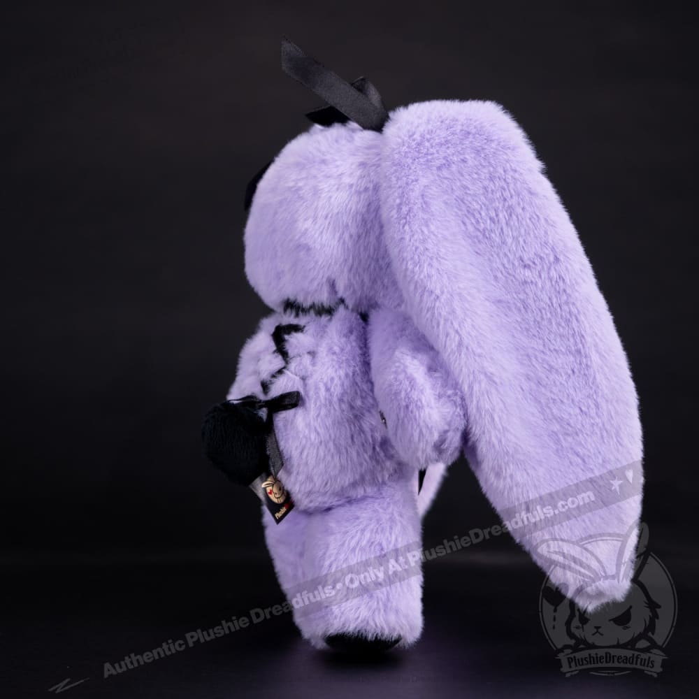 Goth Rabbit Plush Stuffed Animal - Soft Dark Aesthetic Plushie Dreadfuls for Gothic Decor, Bedroom Cuddling & Alternative Gift Ideas