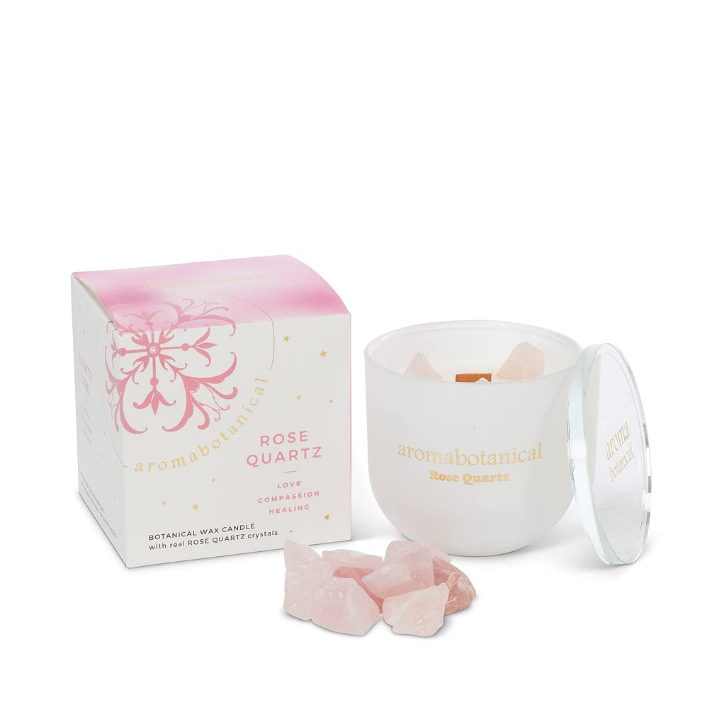 Large Rose Quartz Candle - Natural Crystal Aromatherapy Candle for Relaxation, Meditation & Home Decor | Perfect for Spa, Yoga & Gift Giving