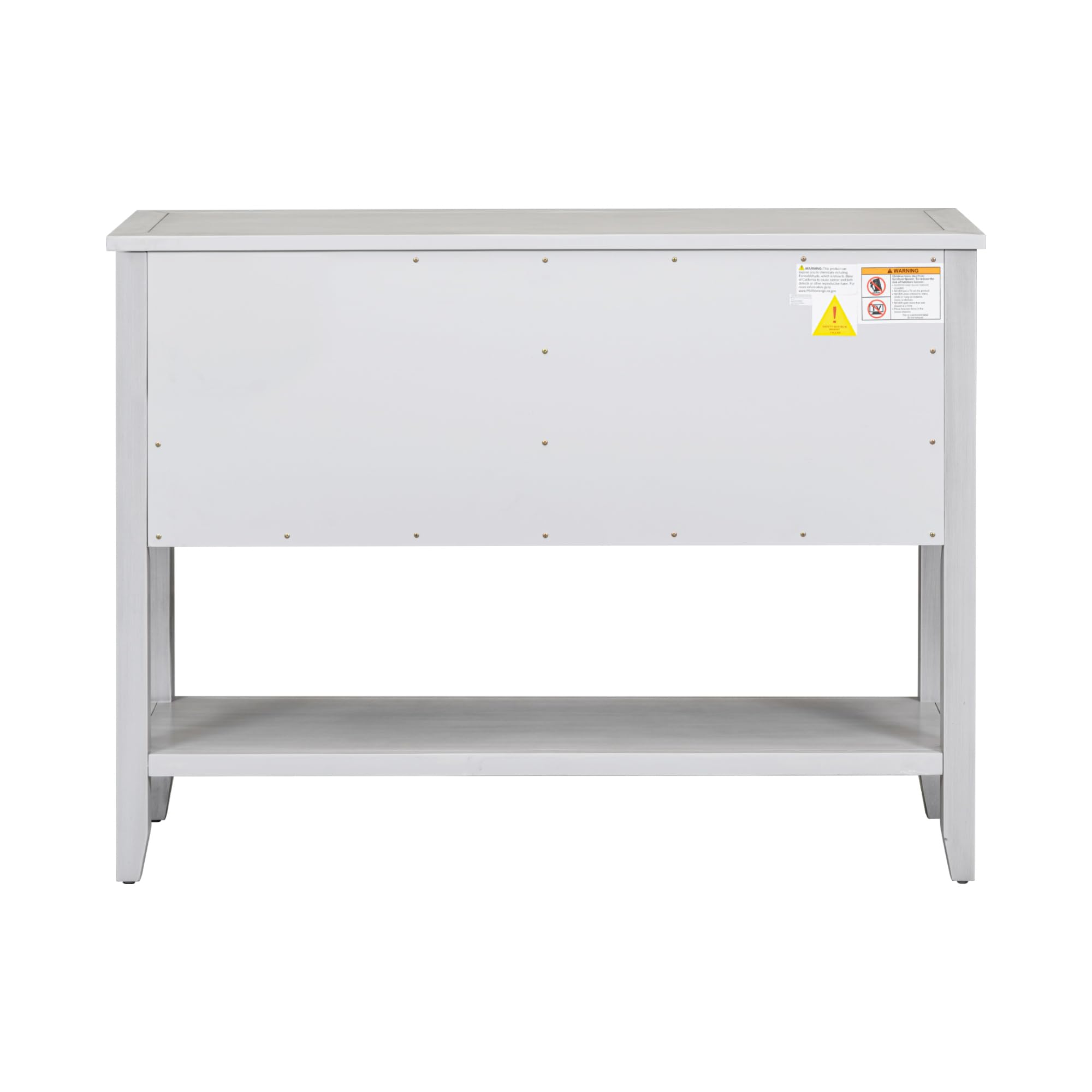 Antique Gray Console Table with 4 Drawers & 2 Cabinets - Entryway Sofa Table, Buffet Sideboard with Bottom Shelf for Living Room Storage & Home Decor - Perfect for Hallway, Foyer & Apartment Entryway Organization