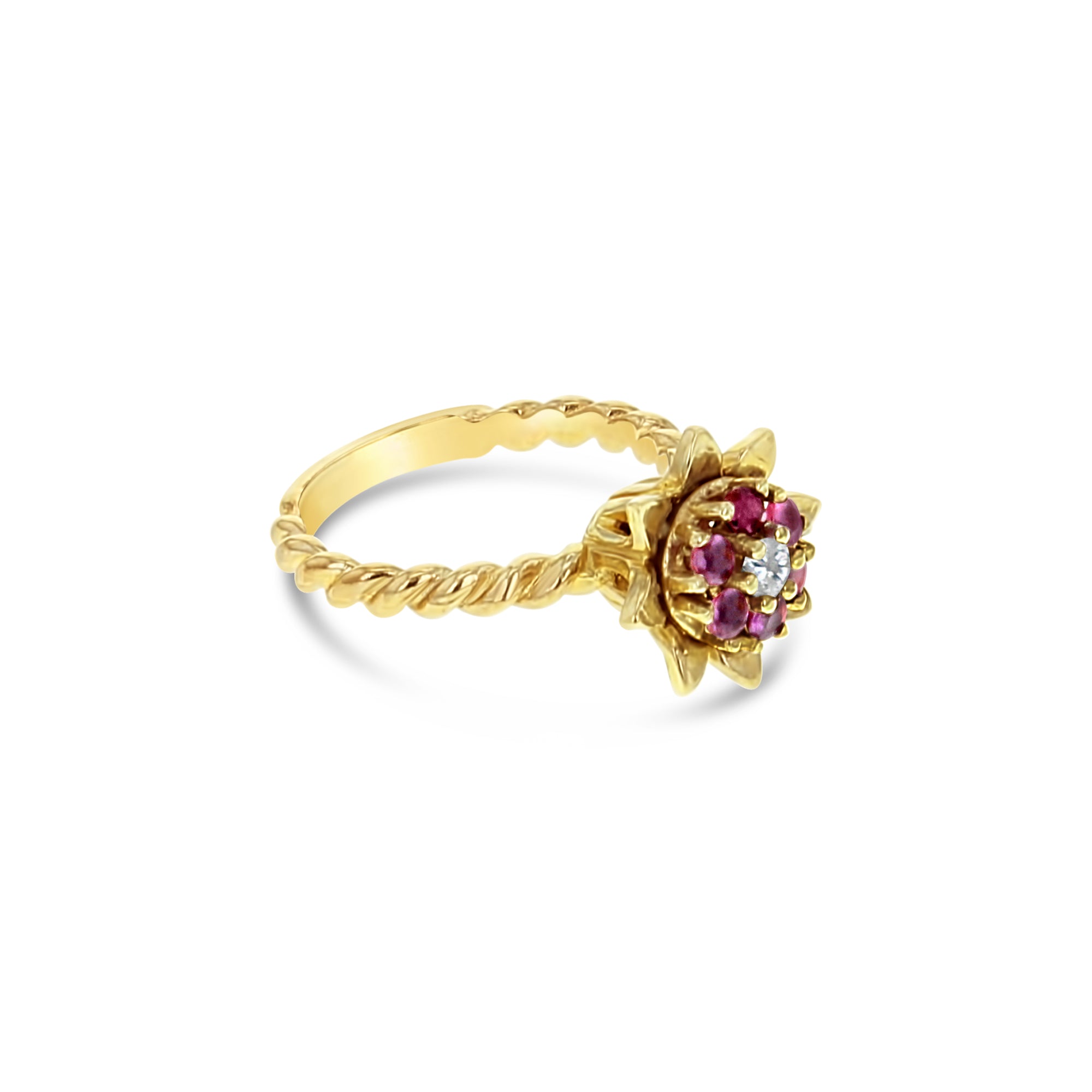 14k Yellow Gold Medium Ruby Tulip Ring for Women - Elegant Floral Jewelry Gift for Anniversary, Valentine's Day & Special Occasions