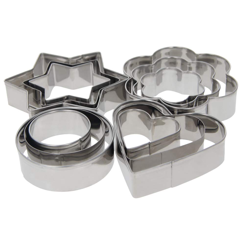 Utoolmart 12-in-1 Non-Stick Cake Baking Molds & Cookie Cutters Set - Premium Biscuit Decorating Tools for Pastry, Dough, Donuts & Clay - Perfect for Home Baking, Party Treats & DIY Crafts