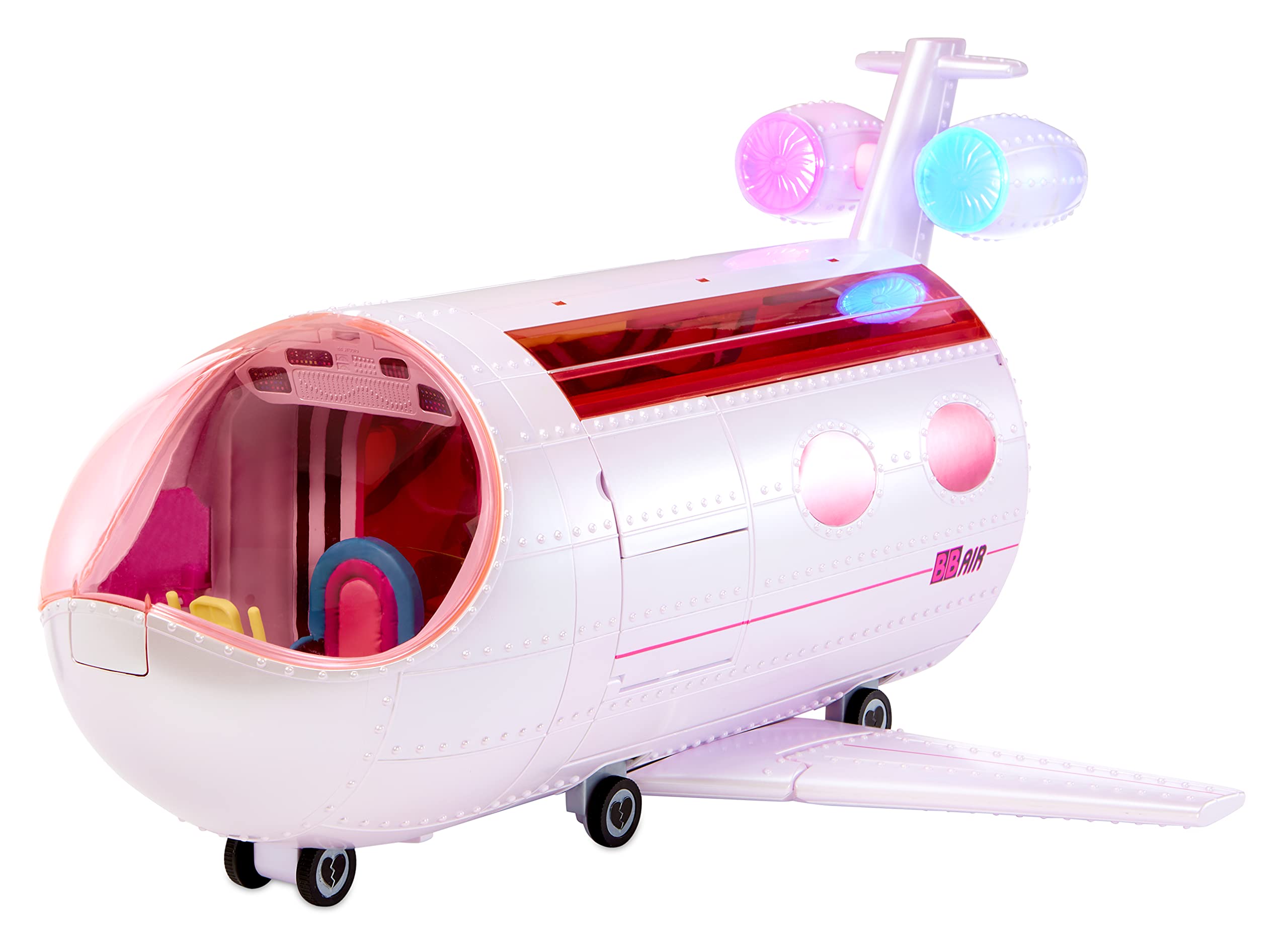 L.O.L. Surprise! OMG Plane 4-in-1 Playset with 50+ Surprises - Transforming Airplane, Car, Recording Studio & Mixing Booth with Lights & Accessories - Fits 4 Dolls - Perfect Gift for Kids, Boys & Girls Ages 4 5 6 7+ - Great for Imaginative Play, Birthday Gifts & Holiday Presents