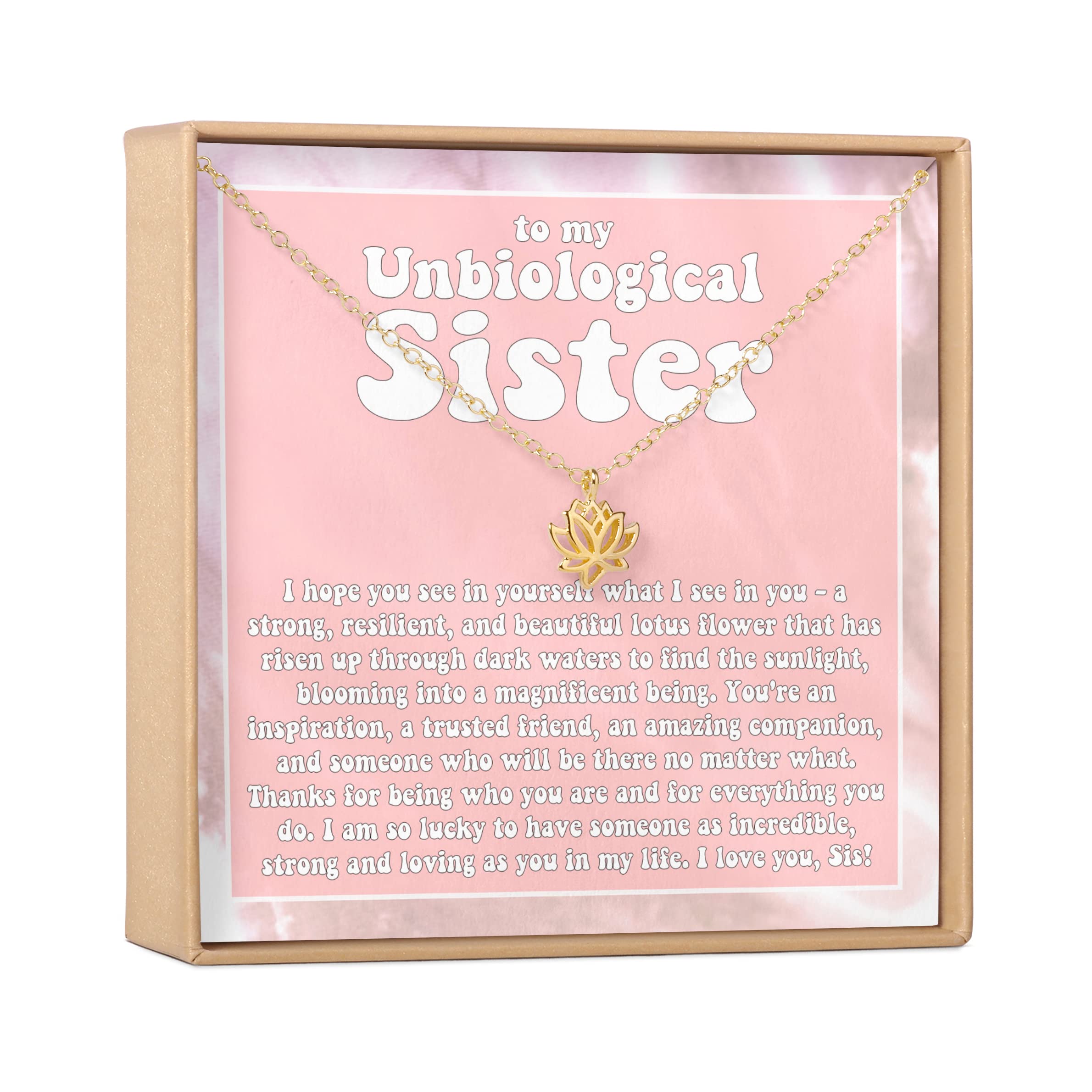 Unbiological Sisters Gift Necklace - Unique Present for Bonus Sister, Soul Sister & Best Friend - Perfect for Birthdays, Anniversaries & Special Occasions