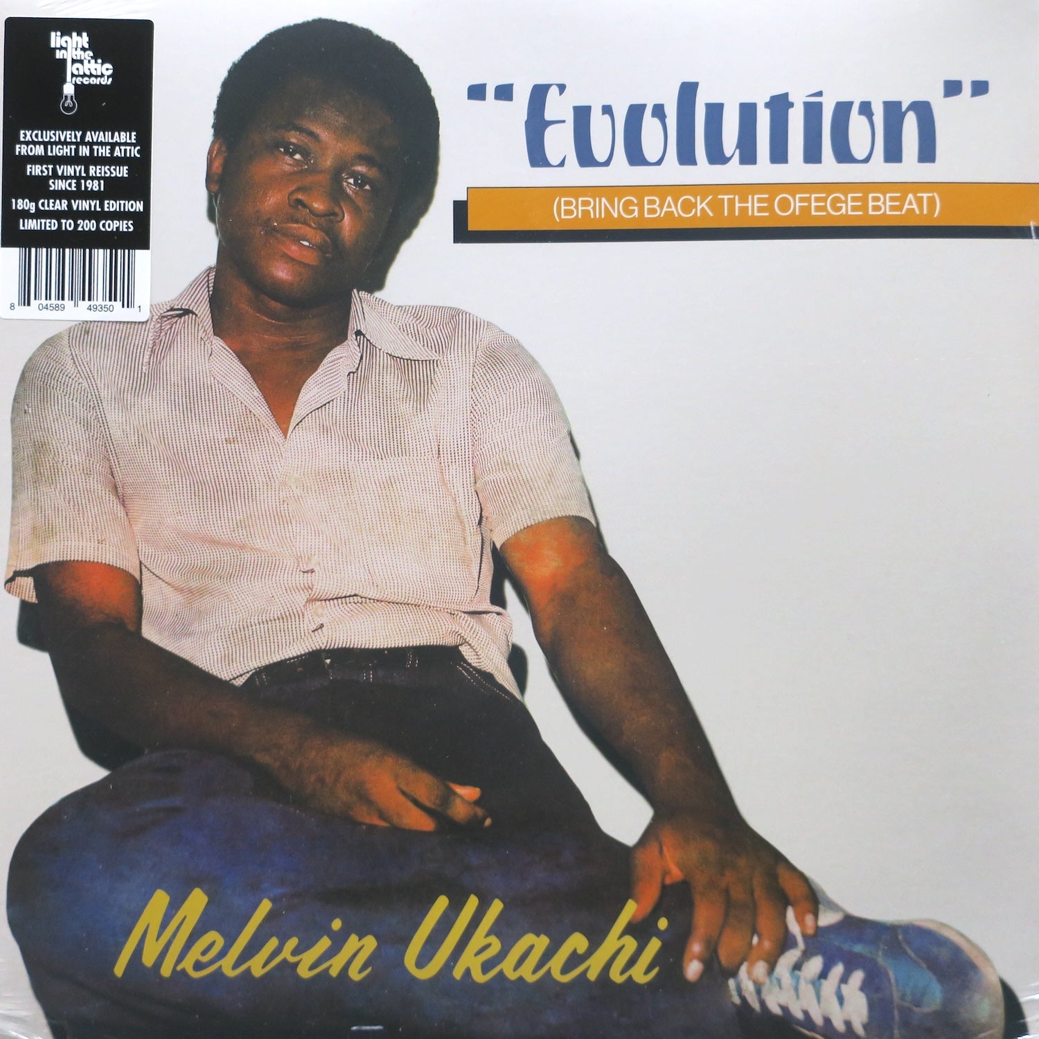 MELVIN UKACHI (Ofege) 'Evolution' 180g Clear Vinyl LP - 1981 African Funk Rock Pop Record - Perfect for Collectors & Music Enthusiasts