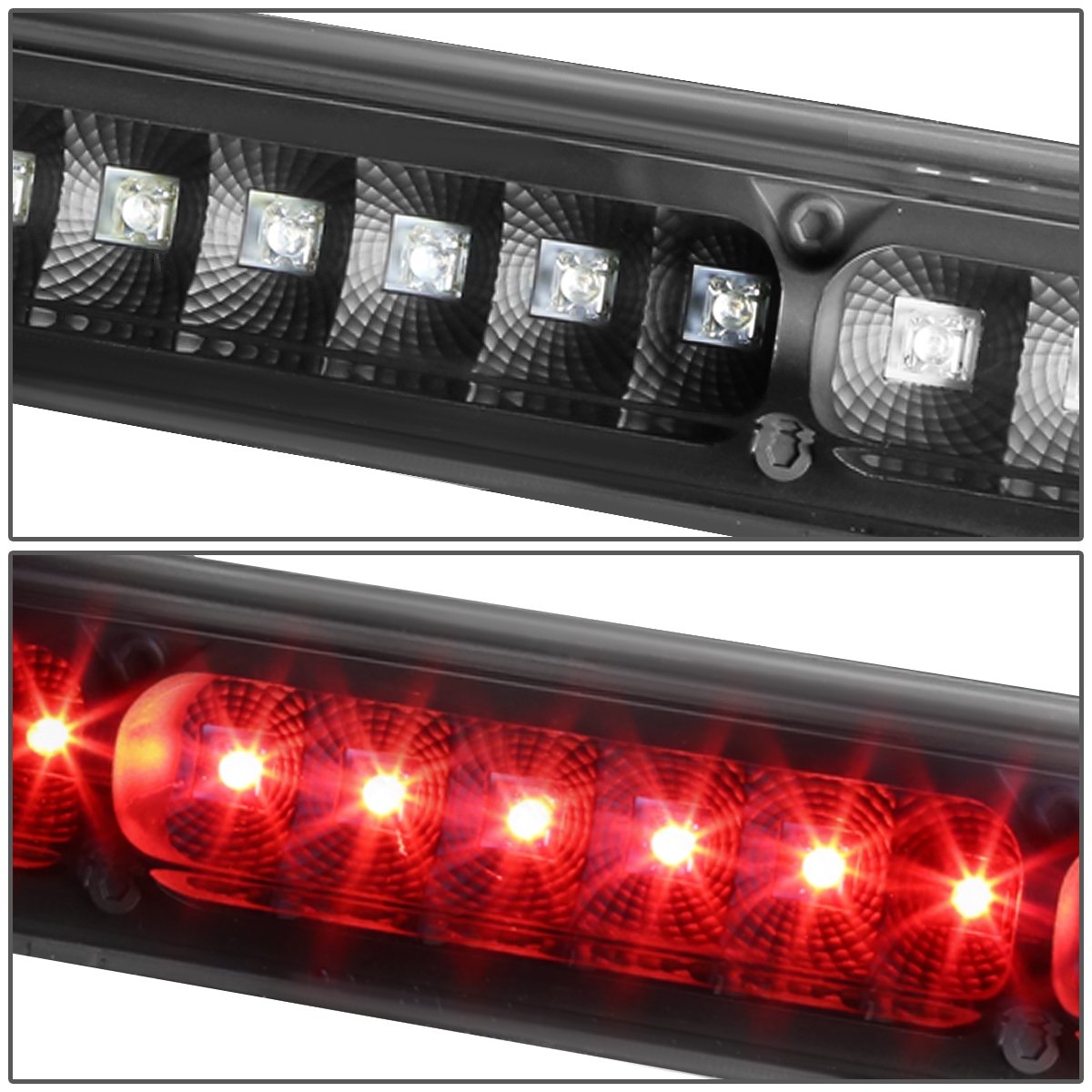 Auto Dynasty Pair Black Housing Clear Lens Red 3D LED Tail Lights + Dual Row 3rd Brake Light for Ford F150-F550 (2009-2023) - High Visibility, Easy Installation, Perfect for Night Driving & Off-Road Adventures