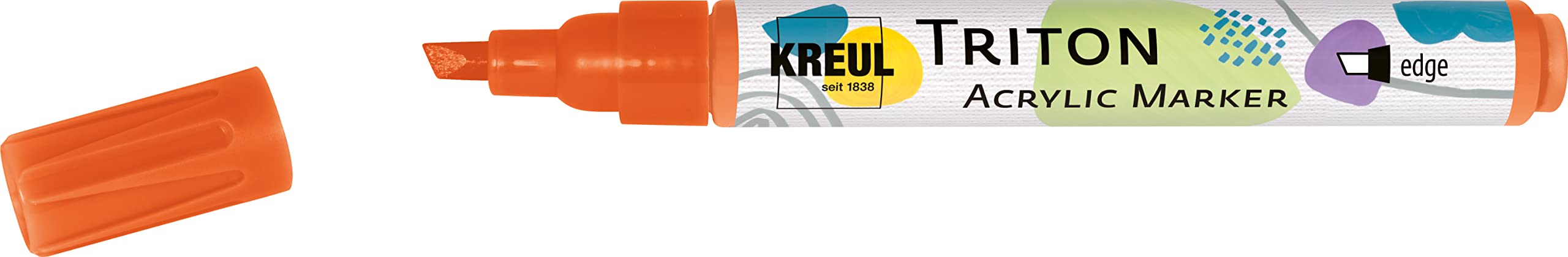 Solo Goya Triton Chisel Tip Acrylic Paint Marker 1-4mm - Vibrant Orange Permanent Marker for Artists, DIY Crafts, Signage & Industrial Use - Waterproof & Fade-Resistant - Ideal for Canvas, Wood, Metal & Glass Projects