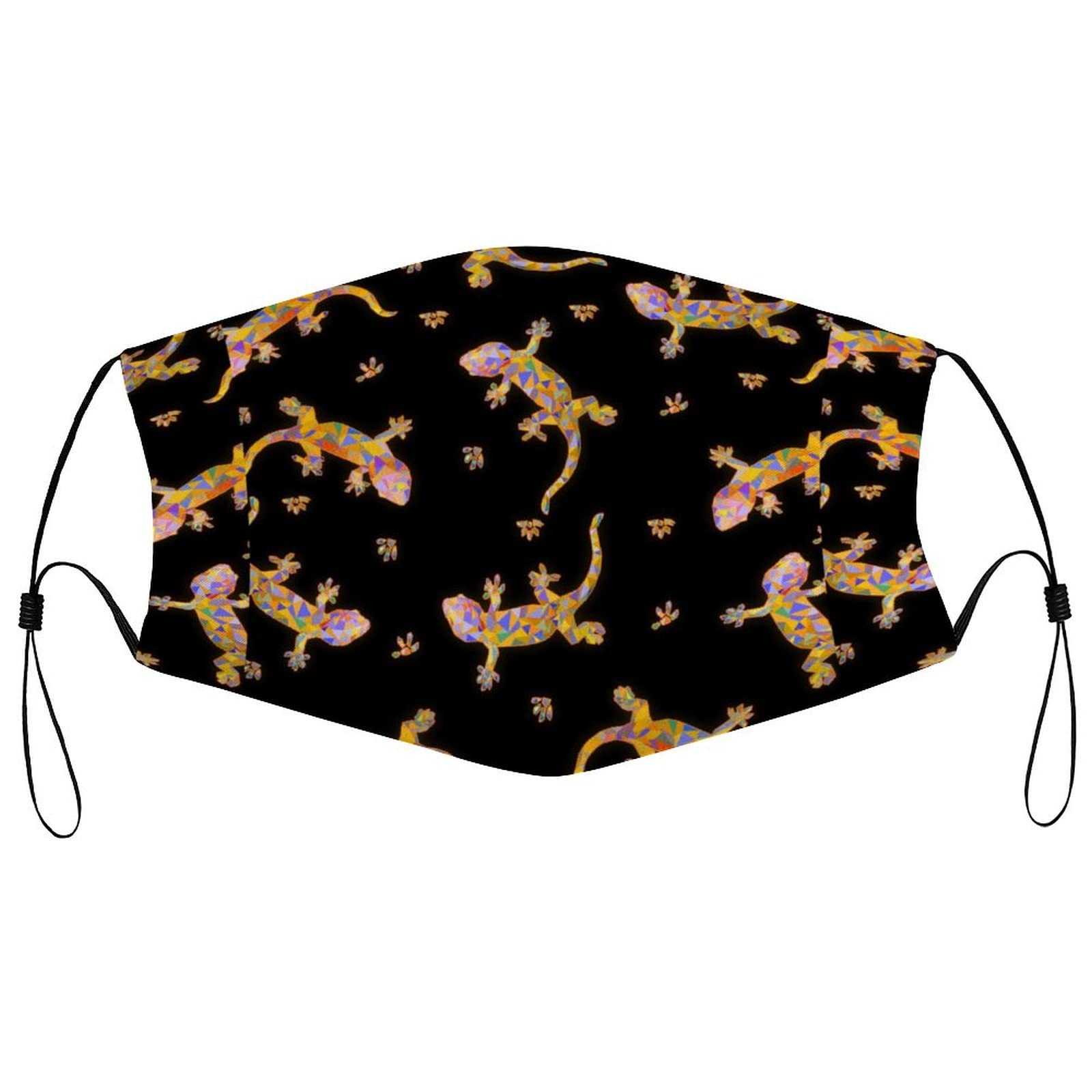 Colorful Gecko Face Mask Balaclava - Reusable Reptile Lovers Gift, Geometric Animal Print Scarf for Outdoor Activities, Hiking & Cosplay