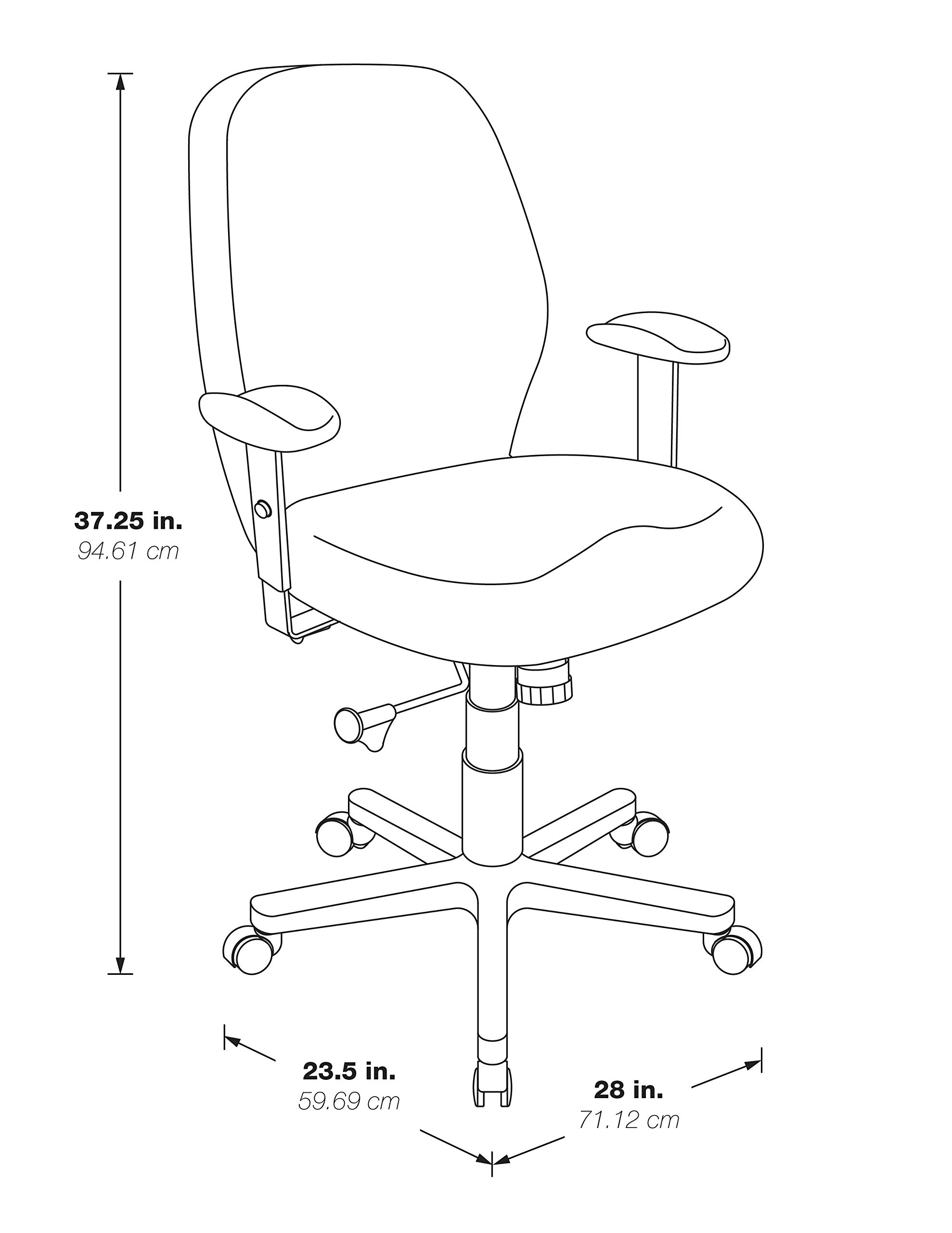 Office Star Ergonomic Mid Back Adjustable Office Desk Chair with Thick Padded Seat & Lumbar Support - Diamond Blue Galaxy Fabric - Perfect for Home Office, Gaming & Workspace Comfort