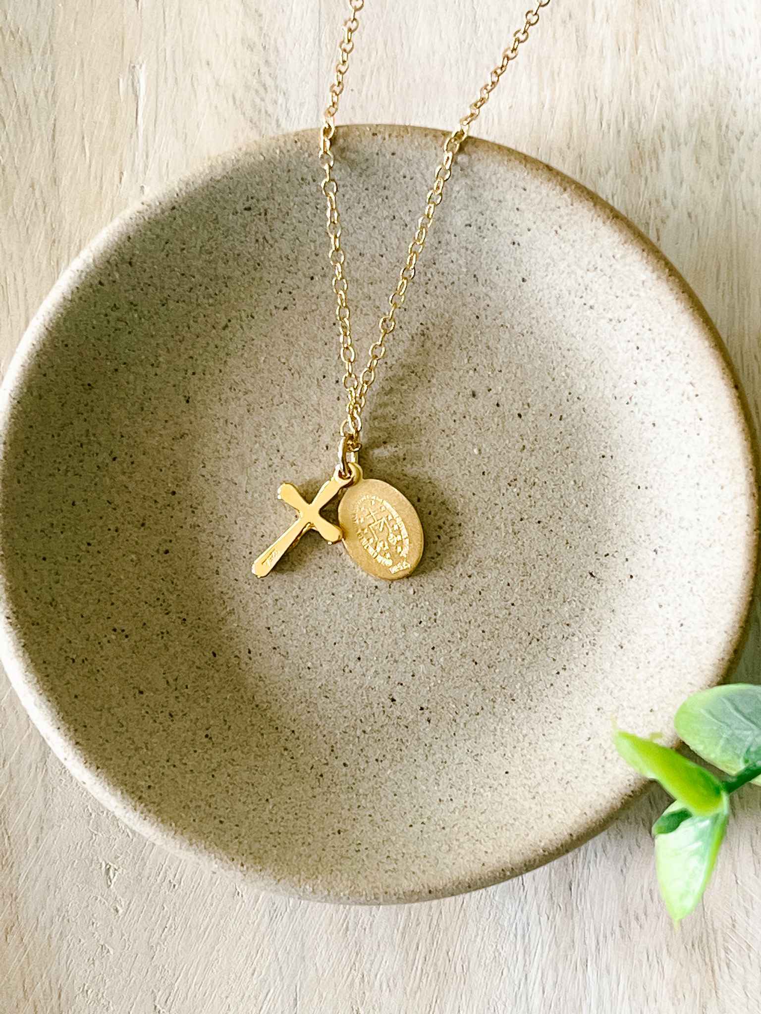 Petite Miraculous Medal & Crucifix Necklace - Religious Jewelry for Women - Perfect for Baptism, First Communion & Daily Faith Inspiration