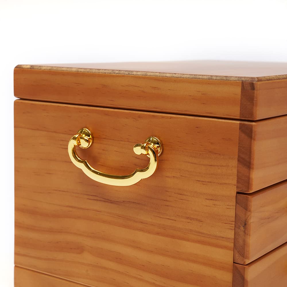 3-Layer Wooden Jewelry Box with Mirror & Lock - Perfect for Rings, Earrings & Necklaces Storage - Great Gift for Christmas