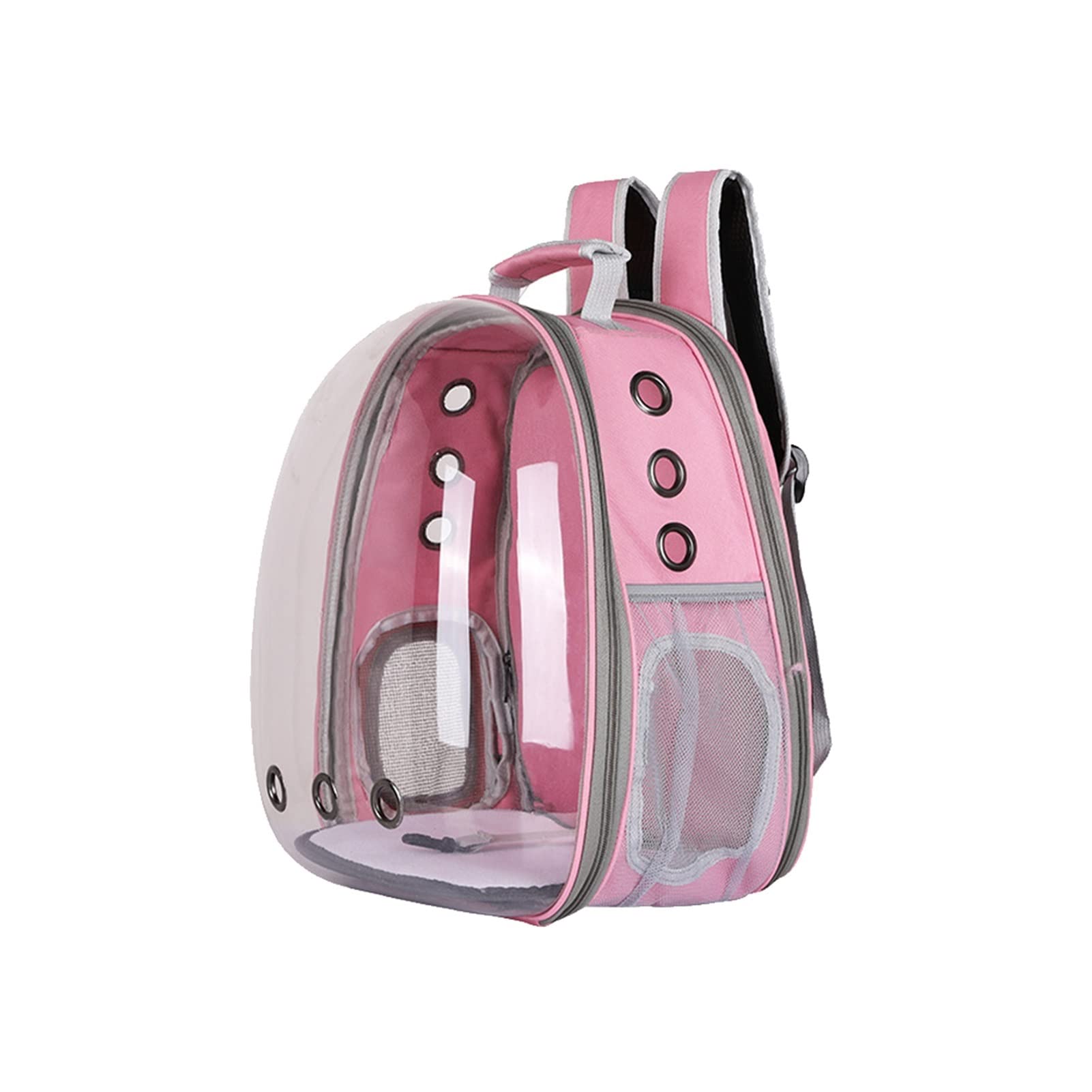 Expandable Cat Backpack Carrier - Portable Transparent Pet Outing Bag with Adjustable Strap for Small Dogs & Cats - Perfect for Travel, Hiking & Outdoor Adventures (Pink)