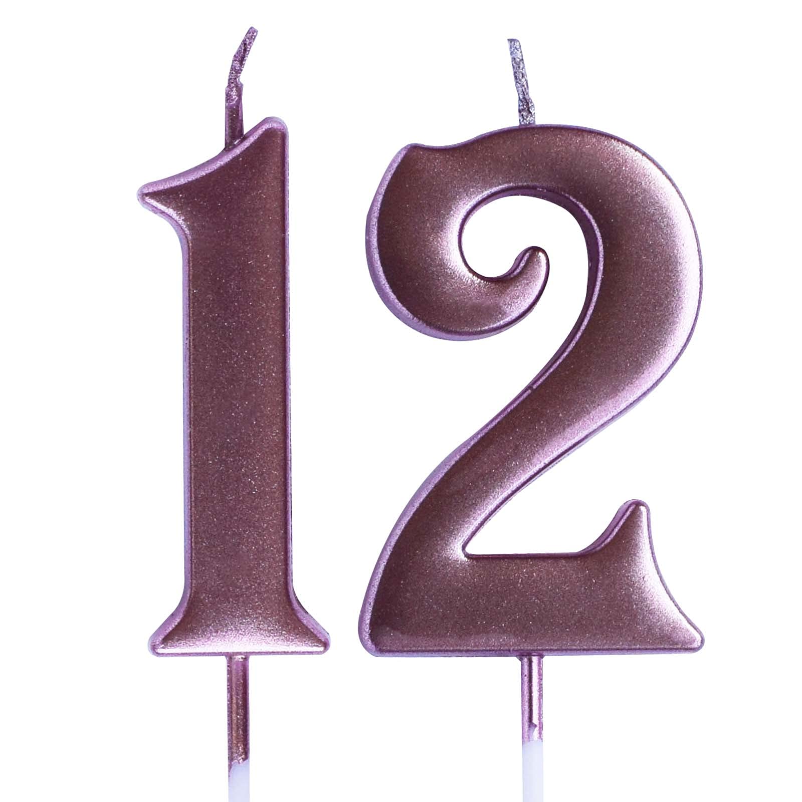12th Birthday Candle - Rose Gold Number 12 Cake Topper for Boys & Girls | 12 Years Old Party Decorations & Supplies | Perfect for Birthday Cakes, Cupcakes & Celebration Decor