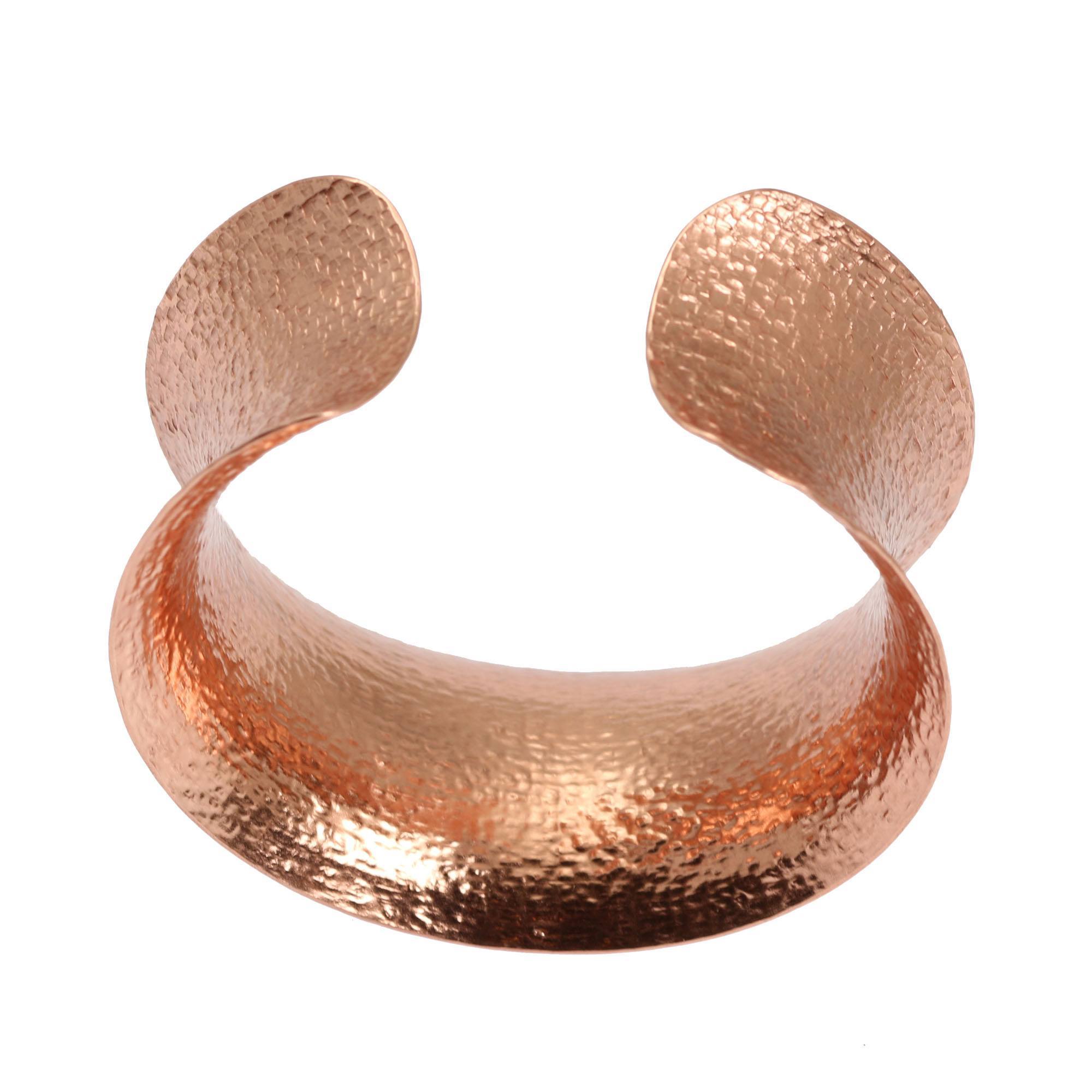 Handmade Textured Copper Cuff Bracelet for Women - Boho Chic Jewelry Gift for Her - Perfect for Casual Wear, Date Nights & Festival Outfits