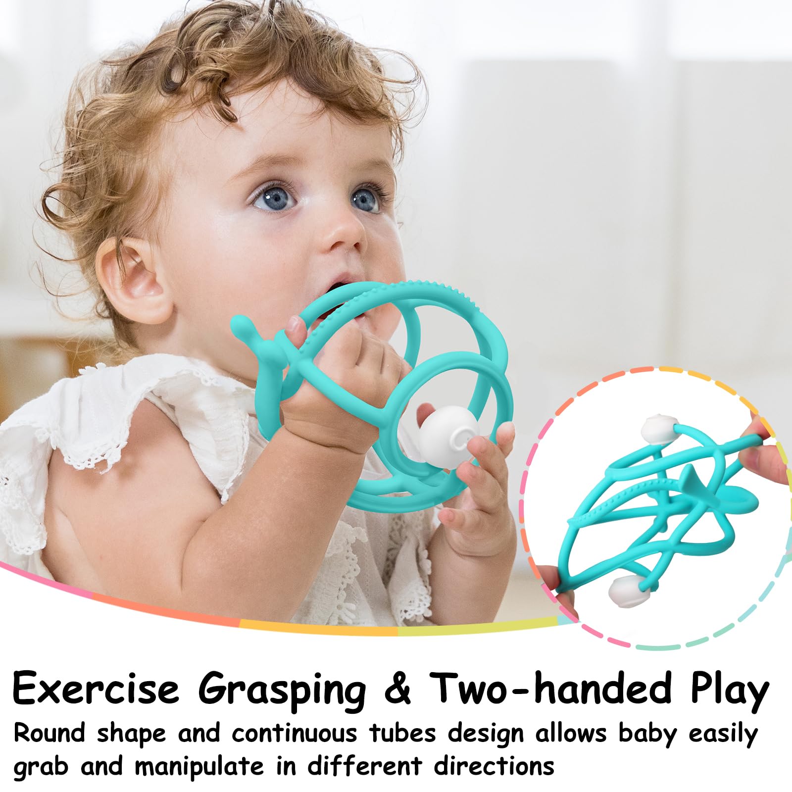 Mombella Snail Baby Teether & Rattle Toy - Soft Silicone Teething Toys for Infants 3-18 Months | BPA Free Chew Toy for Soothing Sore Gums | Perfect for Newborn Sensory Development & On-the-Go Parenting