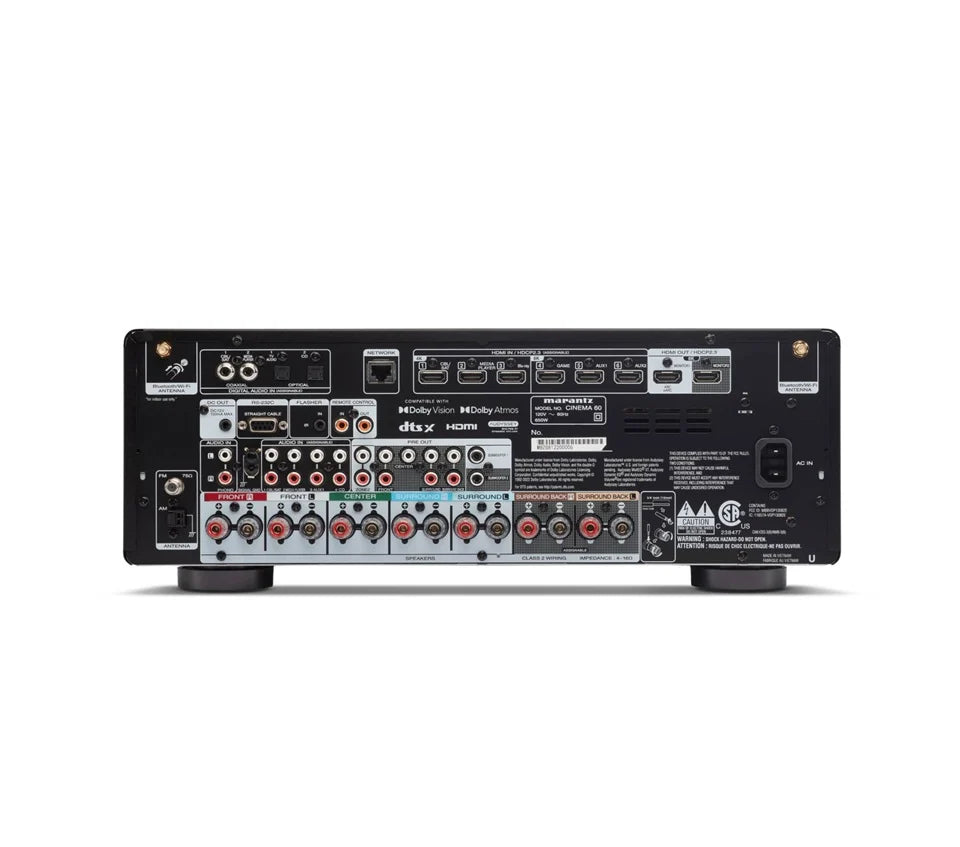 Marantz Cinema 60 7.2 Channel AV Receiver - Premium Home Theater Sound System with Dolby Atmos & DTS:X - Perfect for Movie Nights & Music Listening
