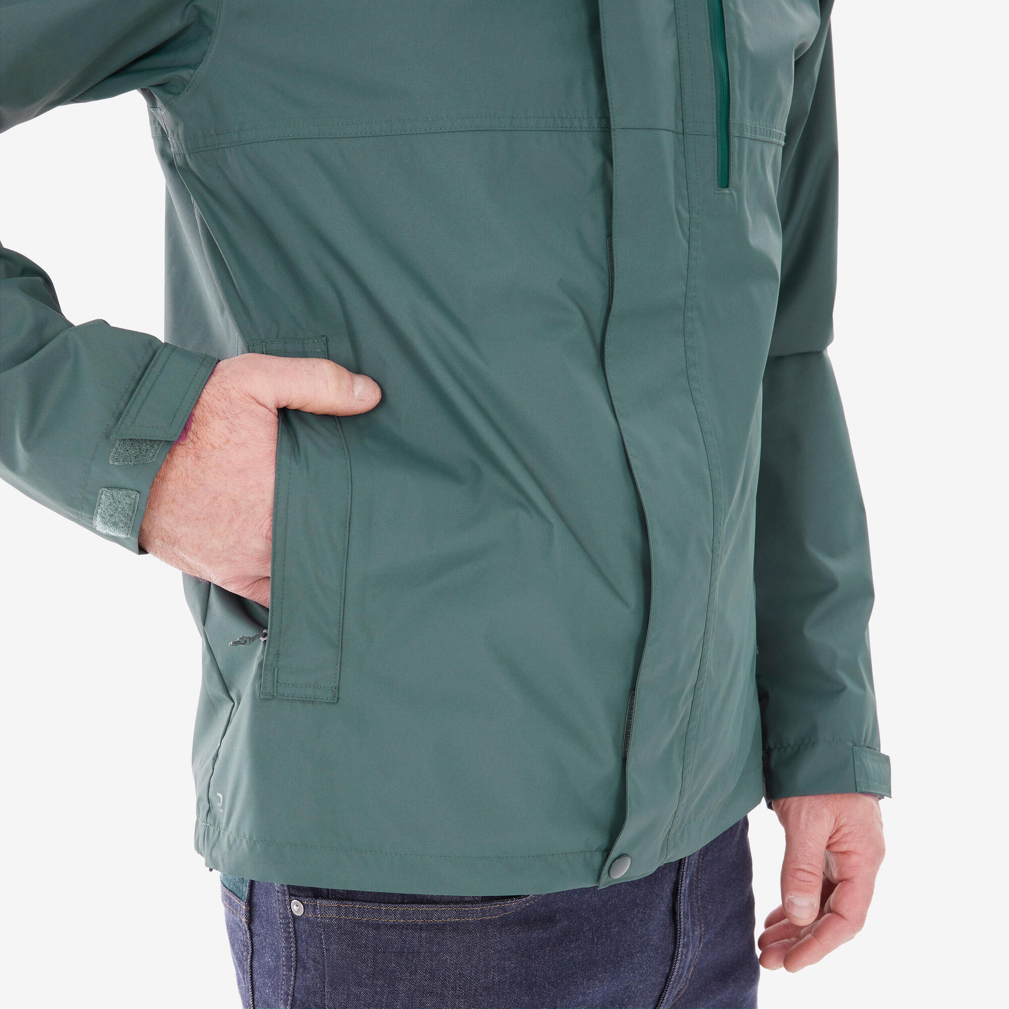 Quechua NH500 Waterproof Rain Jacket for Men - Lightweight & Breathable Outdoor Jacket for Hiking, Camping & Travel