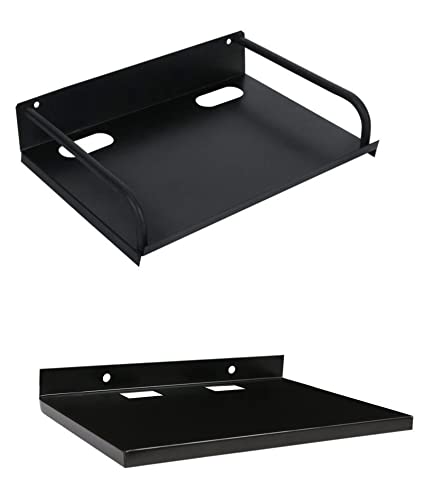 Roshani Stylish Pack of 2 Cast Iron Wall Shelf - Set Top Box Stand, DTH Stand & WiFi Router Stand in Black | Ideal for All Types of Set Top Boxes | Perfect for Living Room, Bedroom & Office Organization