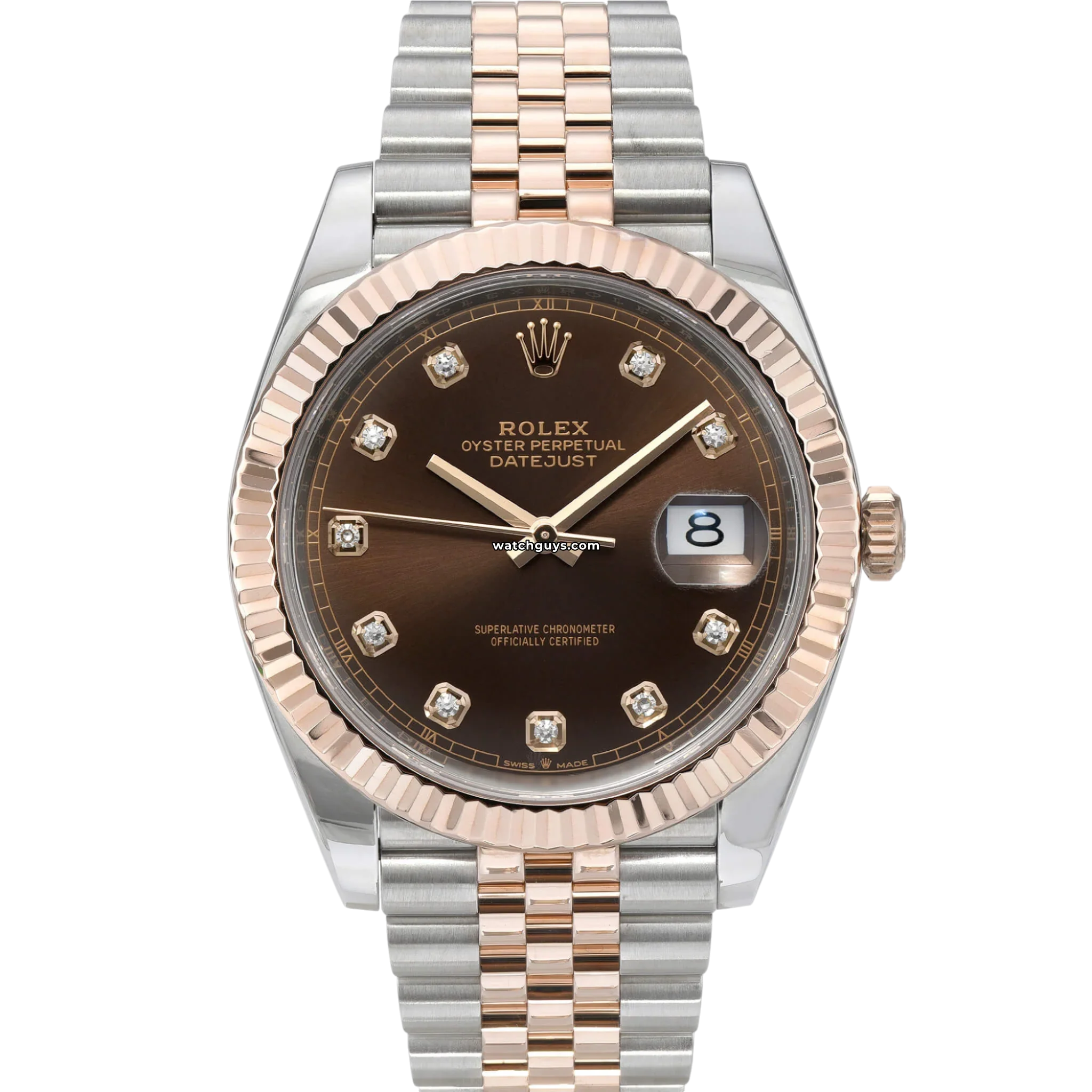 Rolex Datejust 126331 Men's Watch - 41mm Stainless Steel & Everose Gold, Chocolate Dial with Diamond Hour Markers | Luxury Timepiece for Business, Formal Events & Special Occasions