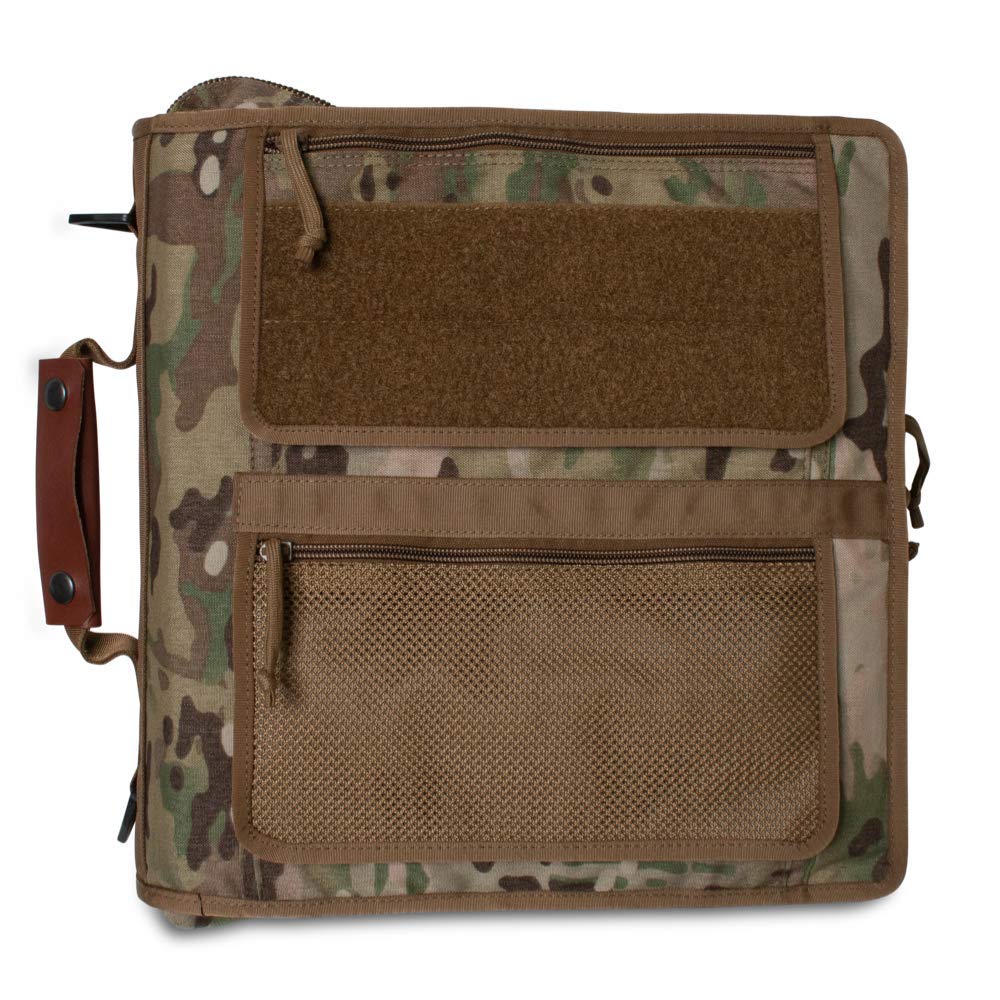 Tactical Notebook Cover - 3-Ring Binder Organizer with Zippered Padfolio & Leather Handle | Fits 3-4 Inch Binders | Durable Military-Grade Field Use | Multicam Camouflage | Perfect for Outdoor Adventures, Office Work & Tactical Missions