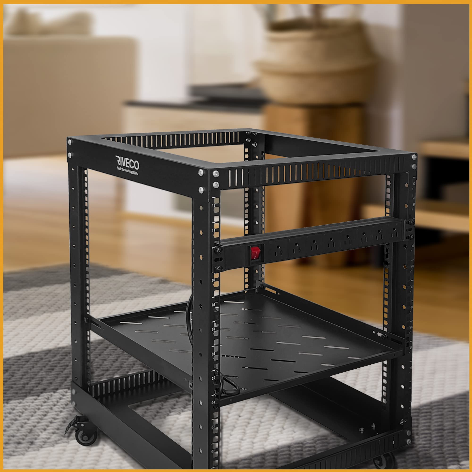 RIVECO 1U Vented Steel Cantilever Tray for 19