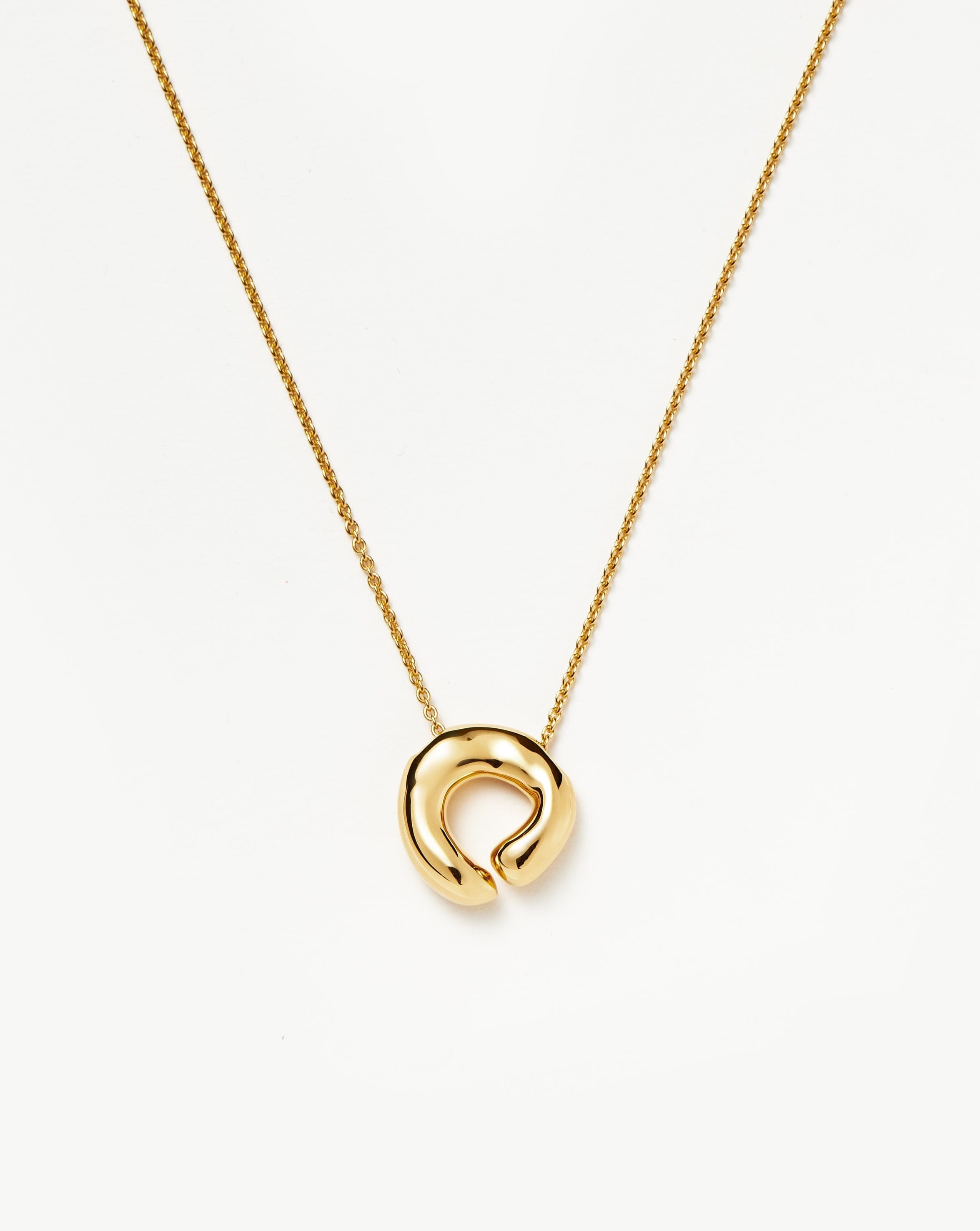 18k Gold Plated Molten Open Pendant Necklace for Women - Elegant Layering Jewelry for Everyday Wear, Date Nights & Special Occasions