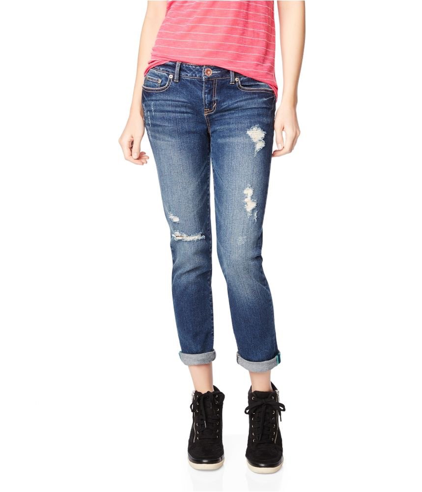 Aeropostale Women's Bayla Skinny Fit Jeans - High Waisted Stretch Denim Pants for Casual Wear & Everyday Outfits