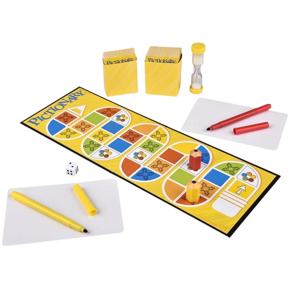 Mattel Games Pictionary Board Game - Fun Drawing Game for Kids & Adults, Perfect for Family Game Nights & Parties with Dry Erase Markers & Boards | Great for Birthday Gifts, Team Building & Classroom Activities