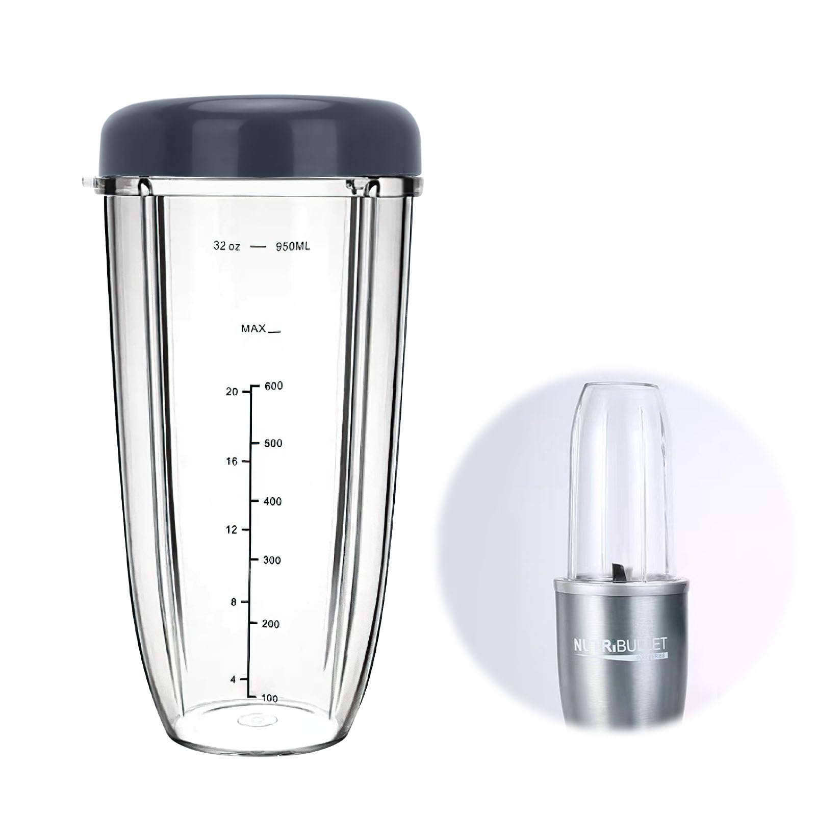 Anevios 32OZ Clear Replacement Cups for NutriBullet 600W & 900W Blenders - Compatible Juicer Cup Parts & Accessories - Perfect for Smoothies, Juicing, and Meal Prep