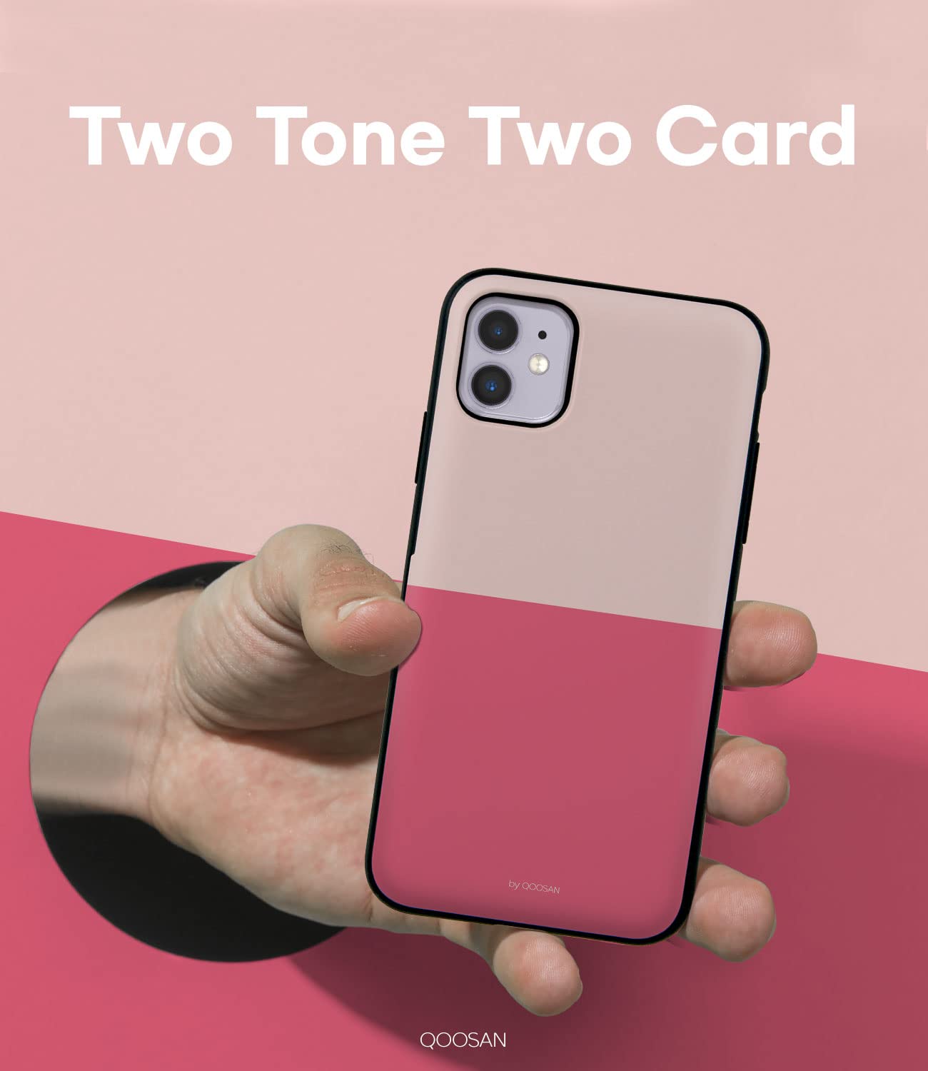 Qoosan Slim Protective iPhone 11 Case with Card Holder & Mirror - Wallet Phone Cover for iPhone 11 (6.1 Inch) in Pink | Perfect for Everyday Use, Travel & Hands-Free Convenience