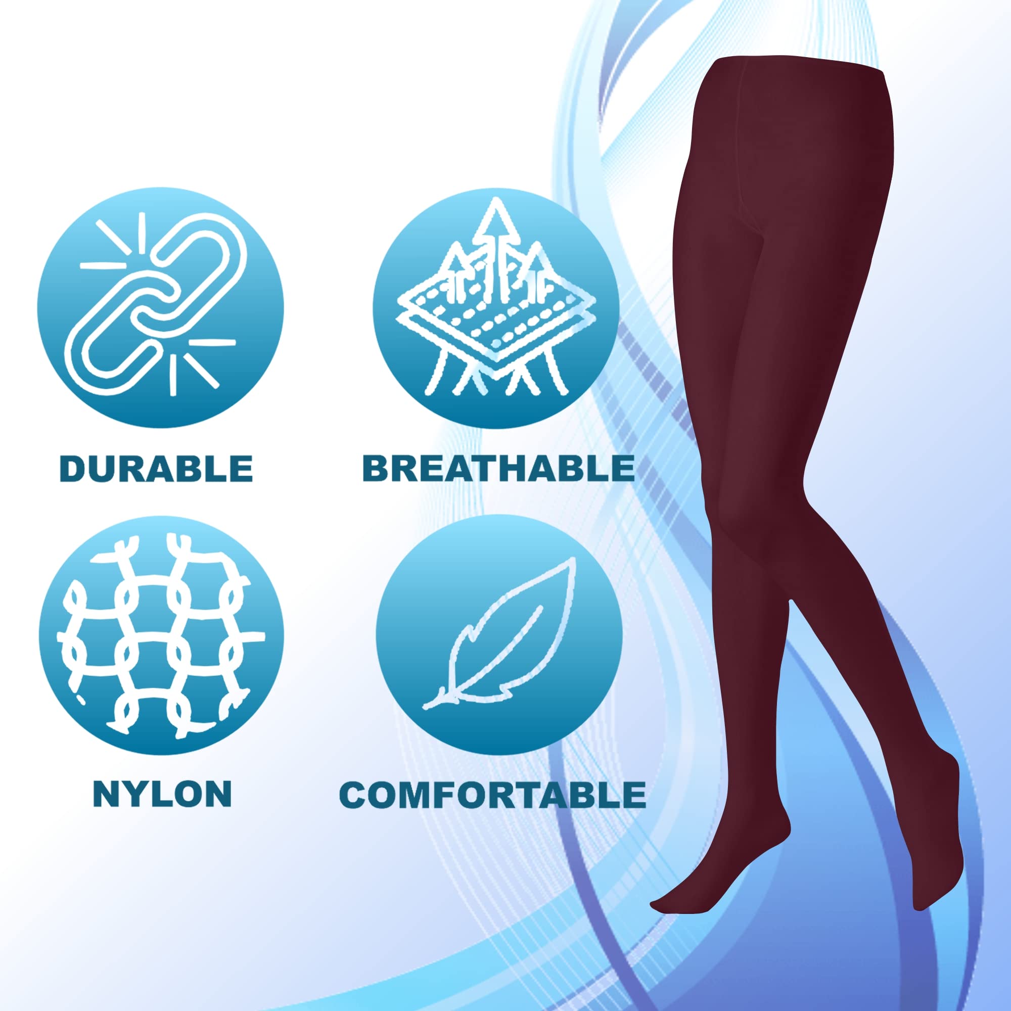Butterfly EMEM Women's Plus Size Opaque Footed Tights - Queen Size, High Waist Control Top, Comfortable Stretch Pantyhose for Work, Travel & Everyday Wear