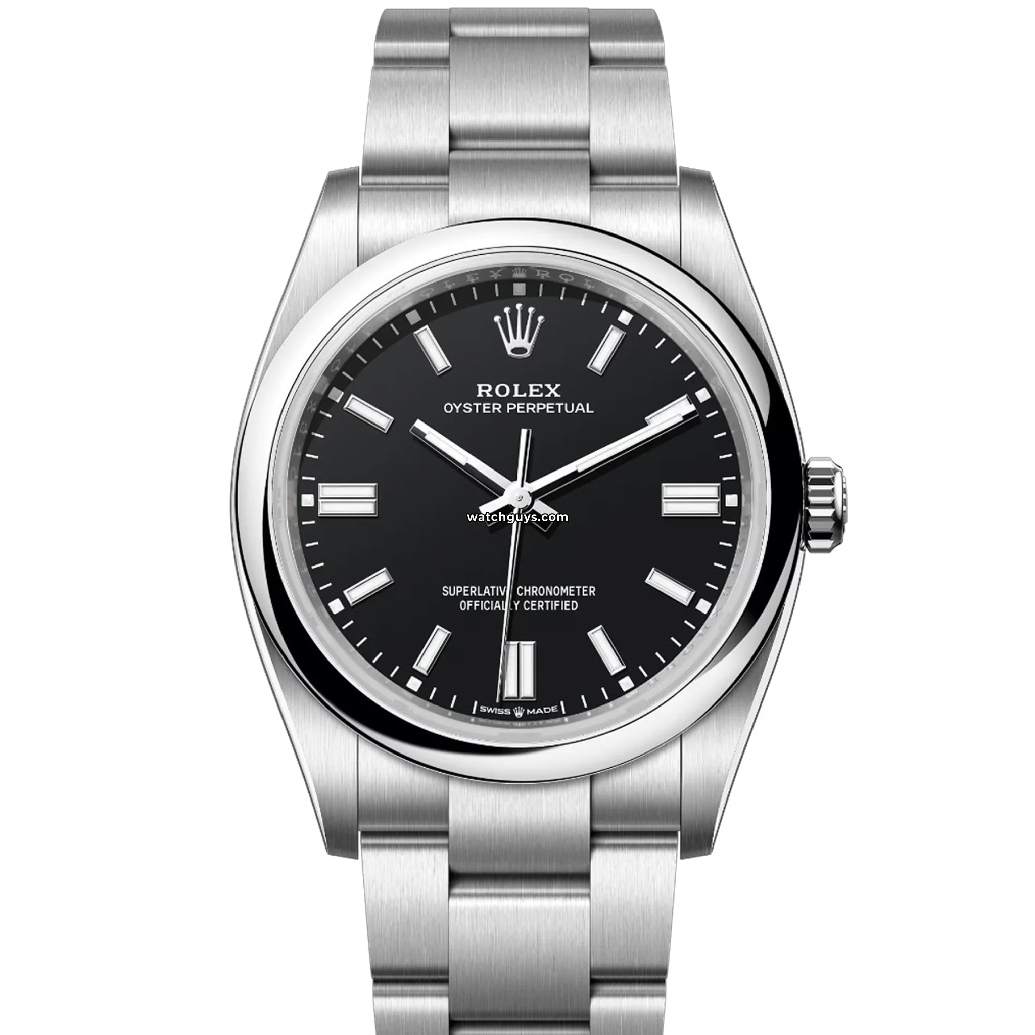 Rolex Oyster Perpetual 126000 Men's Watch - 36mm Stainless Steel Case, Flat Black Dial, Automatic Movement | Luxury Dress Watch for Business & Formal Occasions