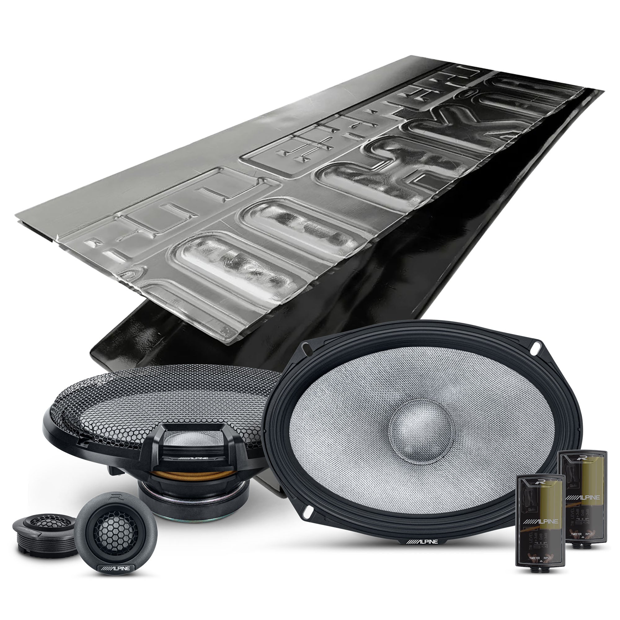 Alpine R2 S69C 6x9 2-Way High Resolution Car Speakers with Sound Damping Kit Bundle - Premium Audio Upgrade for Cars, Trucks & SUVs - Perfect for Clear Bass & Crisp Highs on Road Trips & Daily Commutes