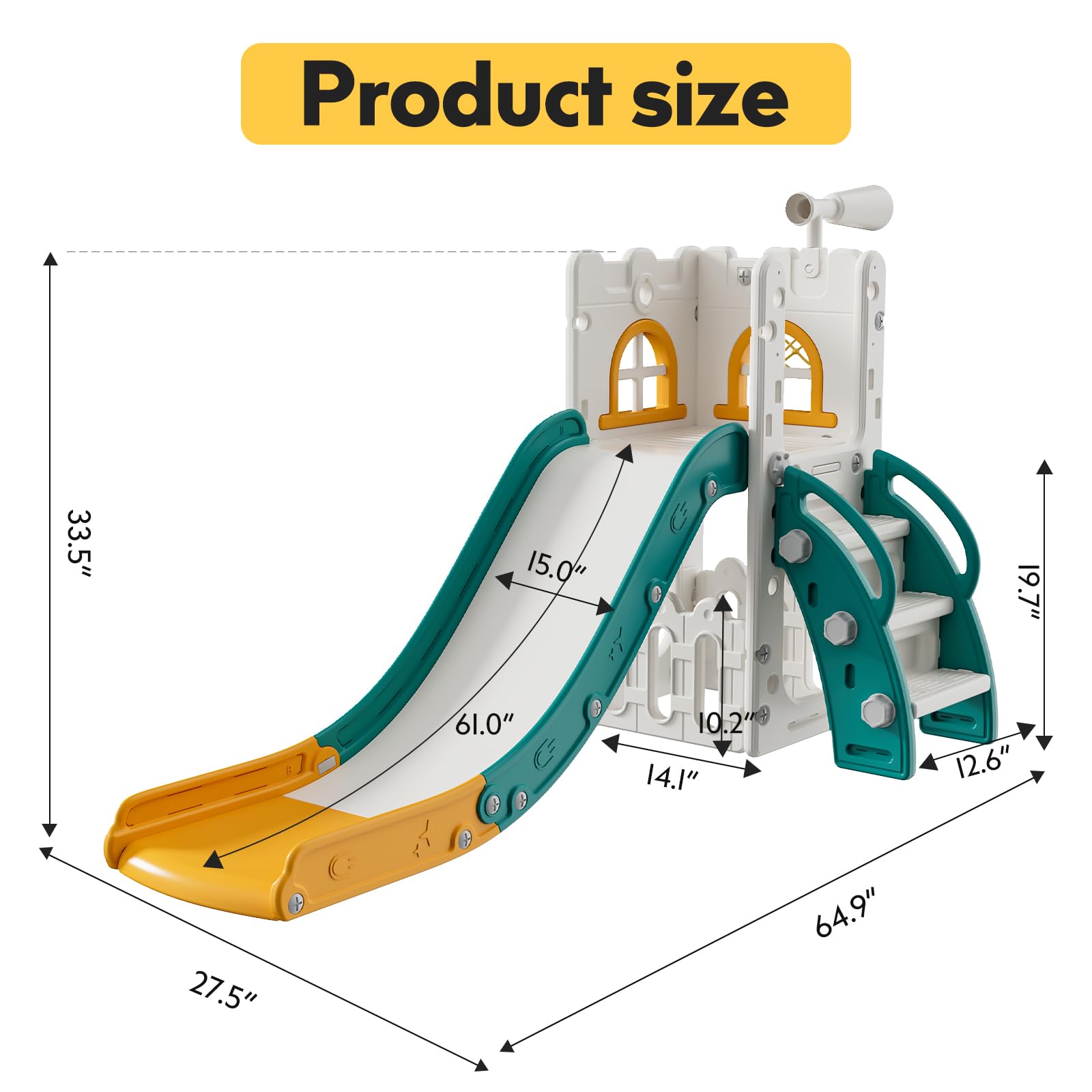 **Best Toddler Slide for Indoor & Outdoor Play - Kids Slide Playset with Storage & Non-Slip Steps - Safe & Fun Gift for Boys & Girls Ages 1-3 (Green/Orange) - Perfect for Backyards, Playrooms & Daycares**