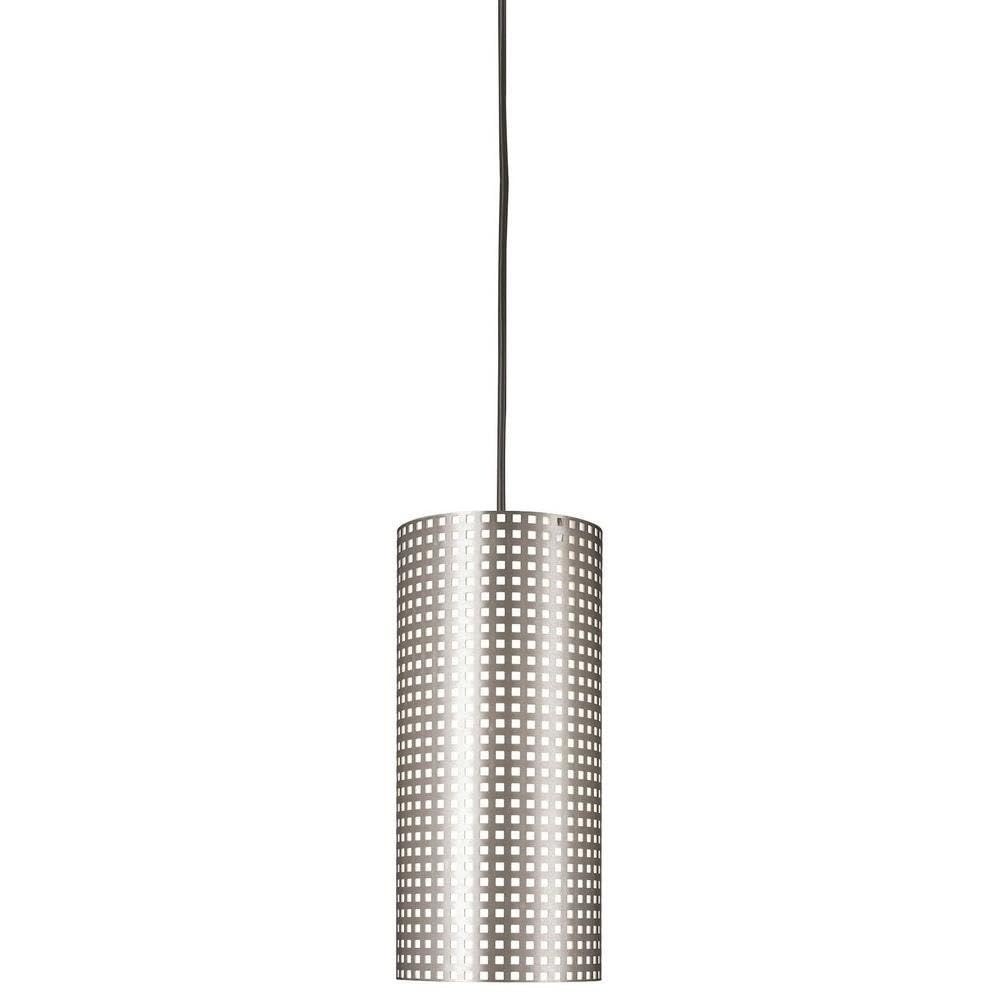 George Kovacs P5746-084 Grid One Light Mini Pendant - Brushed Nickel Finish | Modern Ceiling Light Fixture for Kitchen Island, Dining Room & Bedroom Lighting