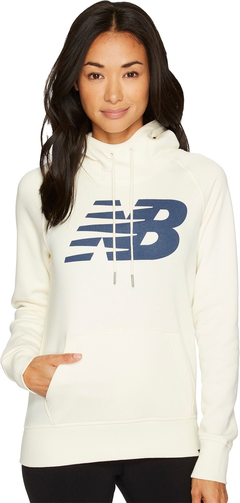 New Balance Women's Essentials Pullover Hoodie - Soft Fleece Sweatshirt with Kangaroo Pocket for Casual Wear & Workout