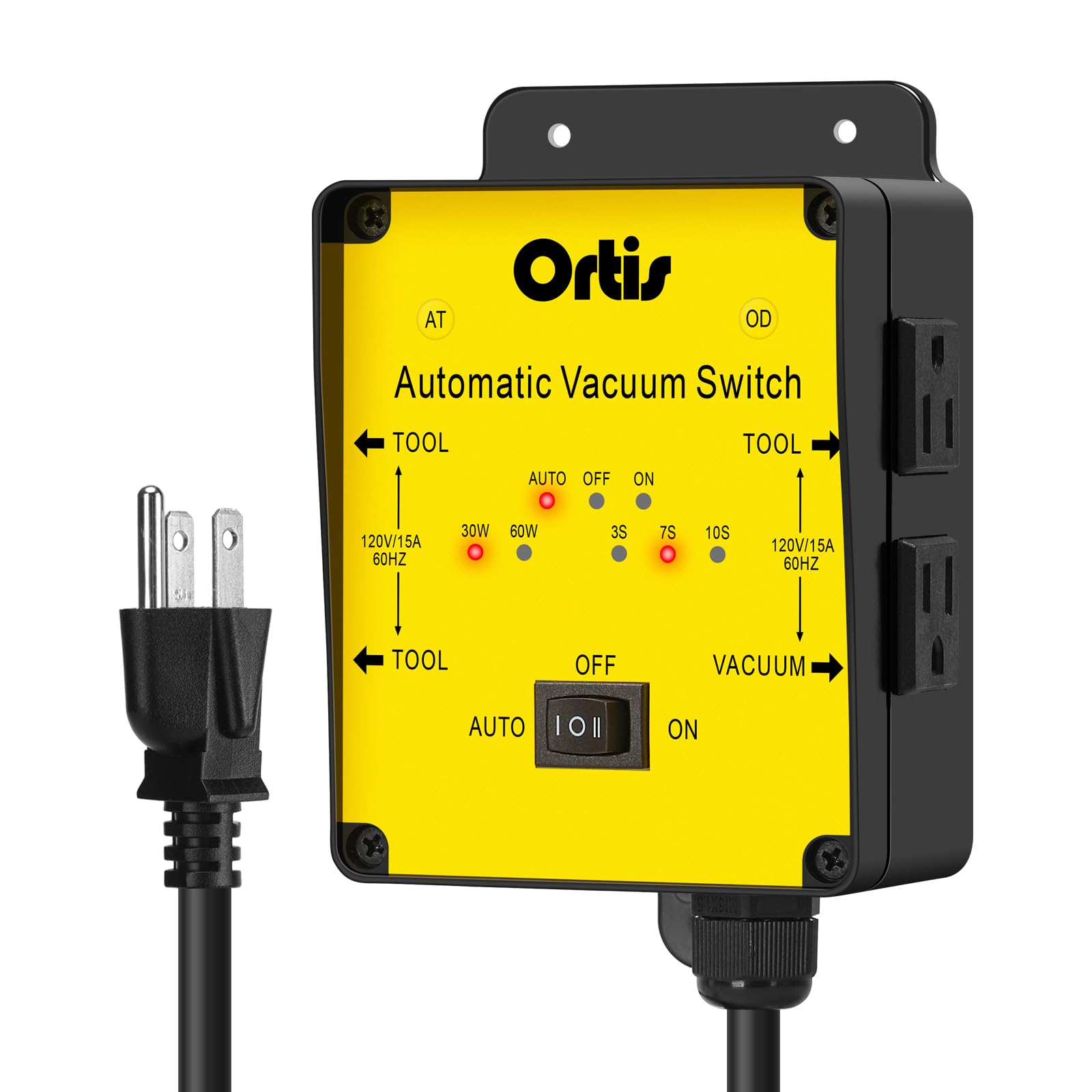 2025 New Automatic Vacuum Switch - Ortis Dust Control Autoswitch for 3 Power Tools | Delay Vacuum On/Off to Prevent Circuit Overload | Adjustable Actuation Threshold | Perfect for Woodworking, Construction & DIY Projects