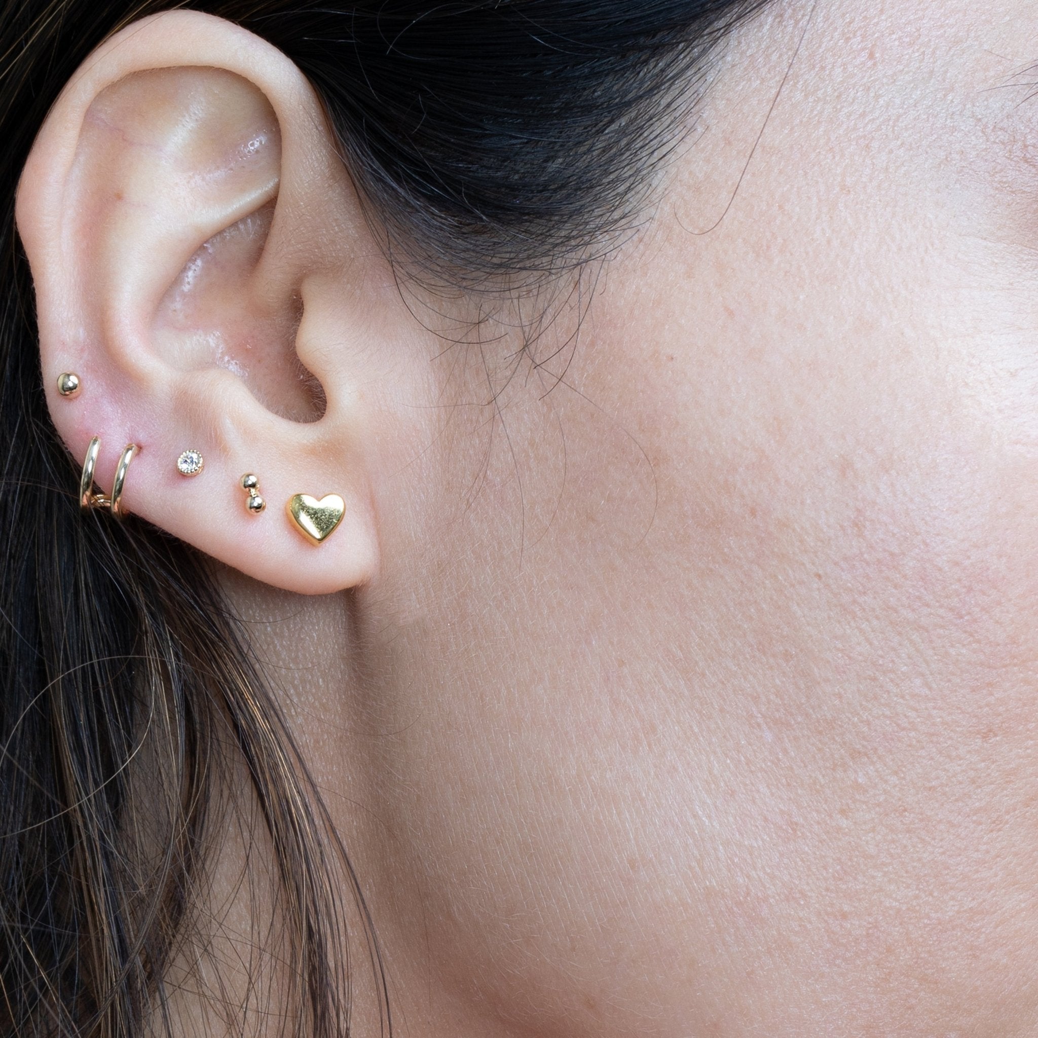 14K White Gold Diamond Constellation Ear Climber Flat Back Stud Earrings - Elegant Celestial Jewelry for Women, Perfect for Parties, Weddings & Special Occasions