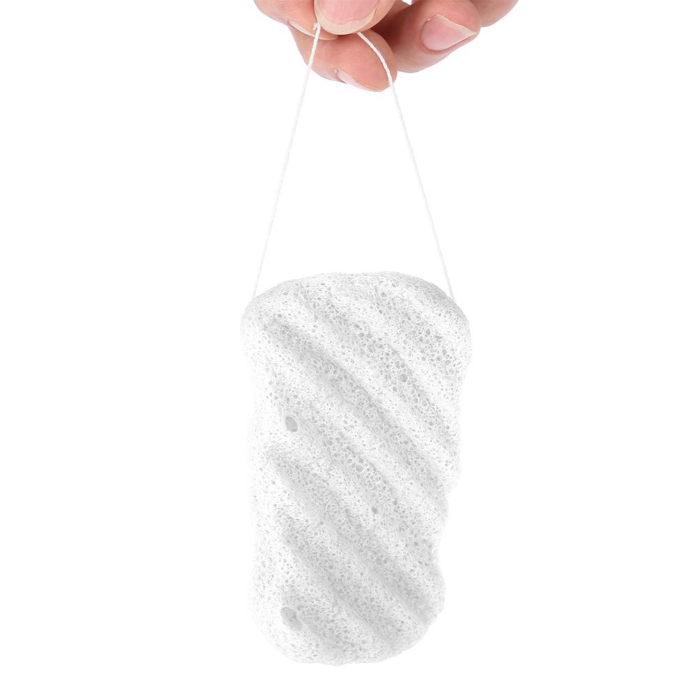Organic Konjac Bath Sponges for Soft & Radiant Skin - Gentle Exfoliating Body Wash Scrubber, Vegan & Eco-Friendly (White) - Perfect for Sensitive Skin & Daily Facial/Body Cleansing Routine