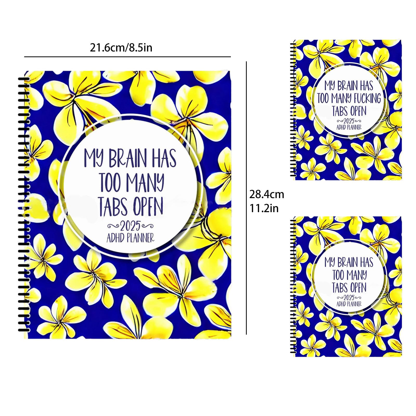 2025 iCODOD Funny & Motivational Adult Daily Planner - Refillable 5x8 Inch Hyperactivity Organizer with Document Pockets (One Size) - Perfect for Work, School & Personal Goal Tracking