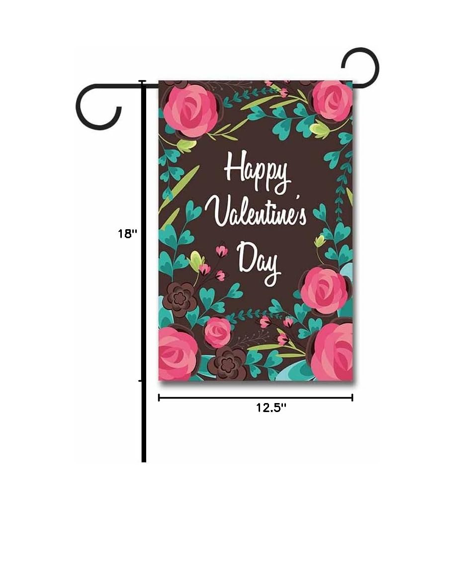 Pink Rose Garden Flags 12.5x18 Inch - Double Sided Decorative Outdoor Flags for Spring Summer Porch, Yard, and Home Decor | Weather-Resistant Housewarming Gift