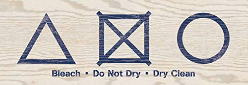 Laundry Room Signs Set - 2 Pack 18x6 Inch Wash Care Symbols Poster (Machine Wash, Tumble Dry, Iron, Bleach, Do Not Dry Clean) - Perfect for Laundry Room Decor & Laundromat Wall Art