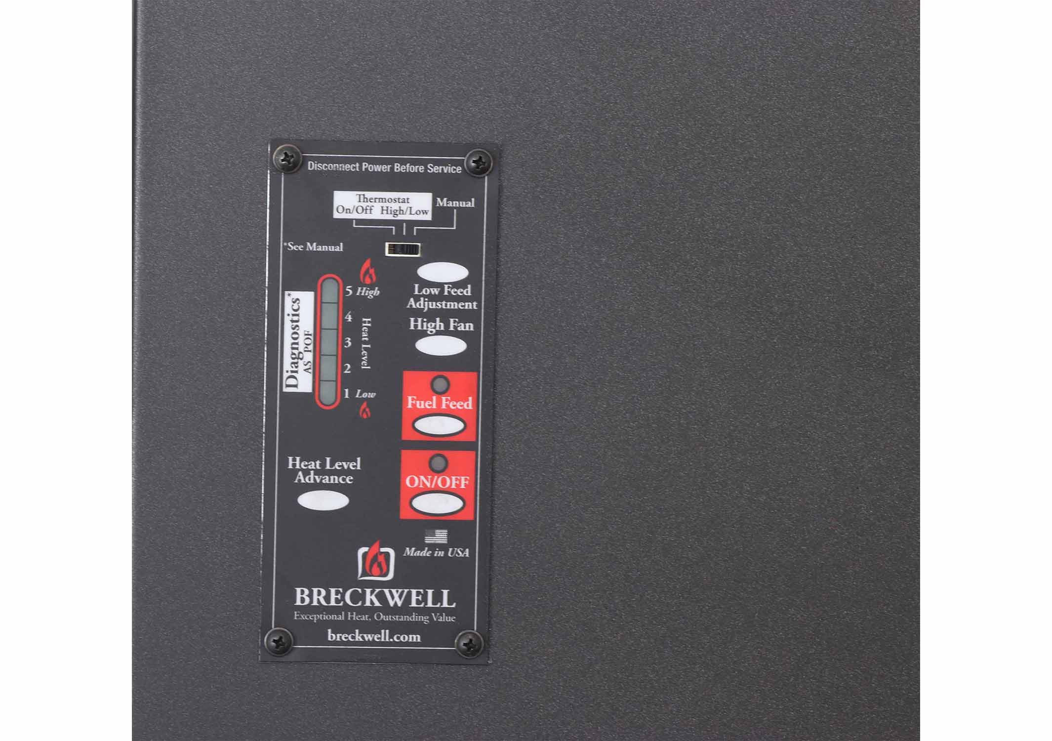 Breckwell SP1000 Big E Pellet Stove - 47,000 BTU Heating Capacity, 120CFM Blower, Covers 400-2,200 Sq.Ft - Efficient Home Heating for Living Rooms, Basements & Cabins