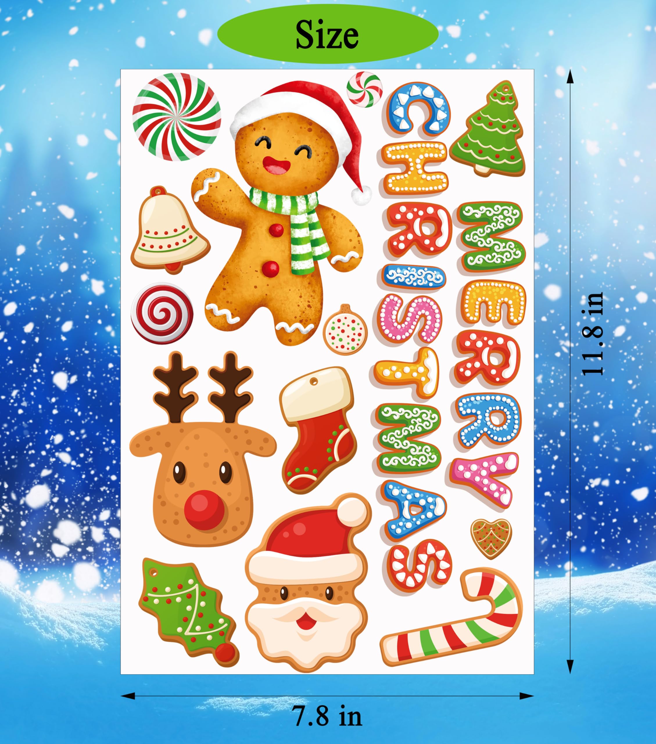 Festive Christmas Candy Cane Window Clings - Holiday Window Stickers & Decals for Home, School, Office Decor (Set of 24) - Perfect for Glass Doors, Windows, Classrooms & Holiday Party Decorations