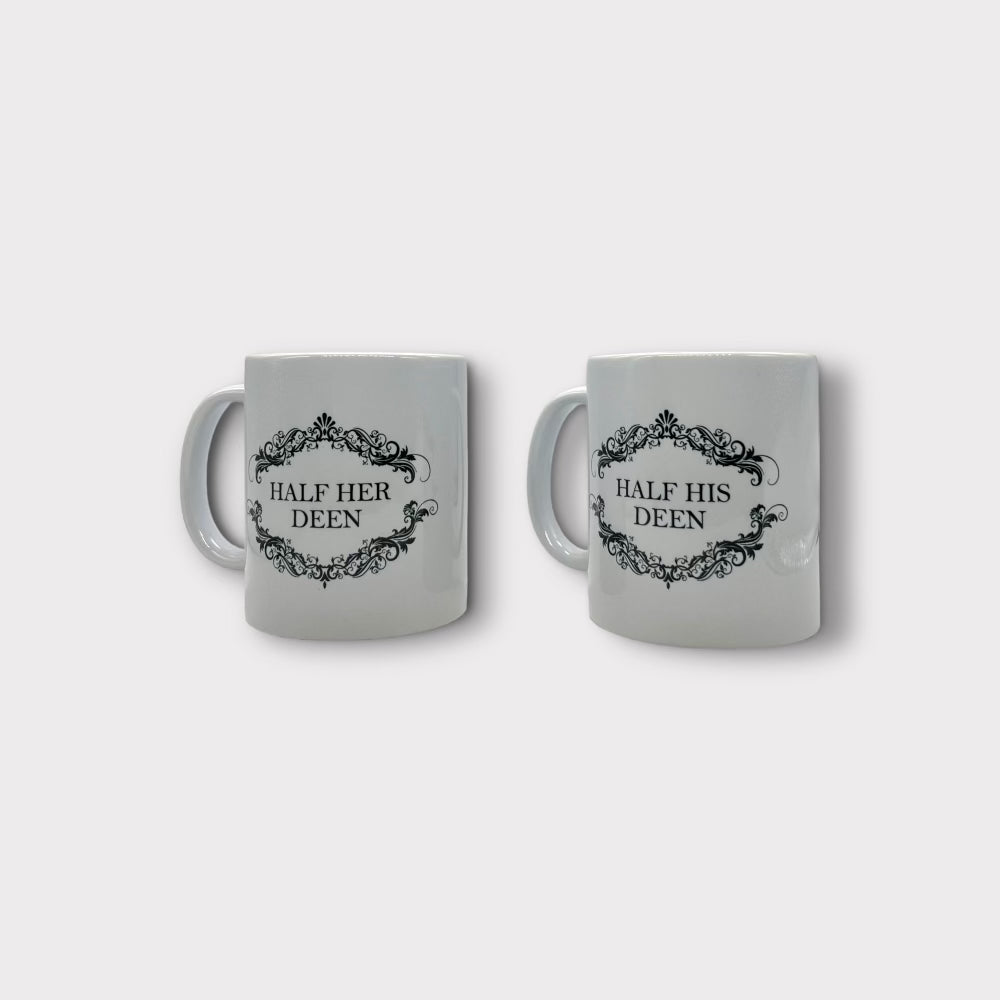 His & Her Classic Coffee Mug Set - Elegant Couple Mugs for Coffee, Tea & Hot Chocolate - Perfect for Anniversary Gifts, Valentine's Day & Romantic Breakfast in Bed
