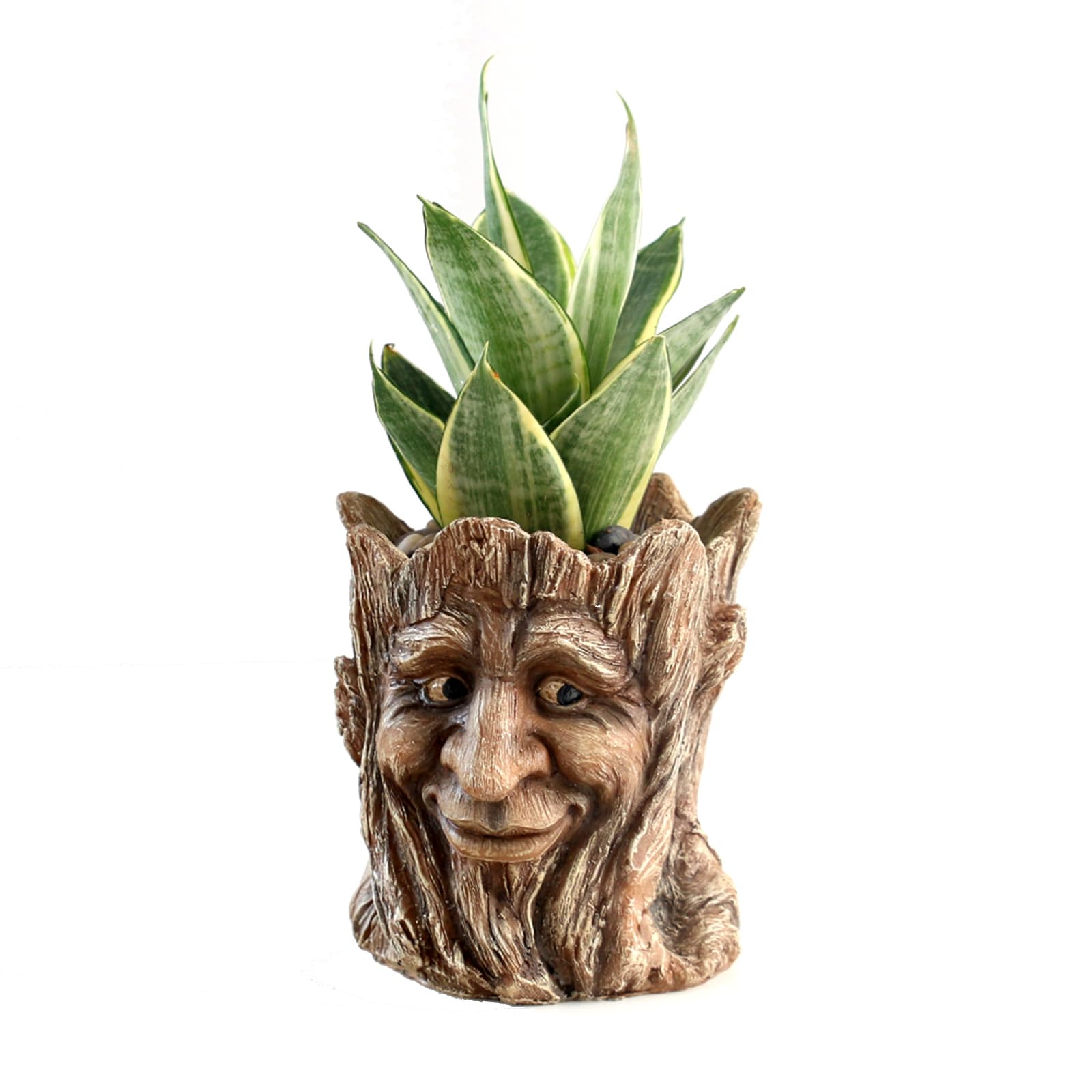 Funny Smiling Face Resin Planter Pot with Drainage Hole - Succulent Plant Holder, Pencil Cup & Desk Organizer for Office, Home Decor & Garden Gifts - Perfect for Indoor Plants, Workspace Organization & Unique Gift Giving
