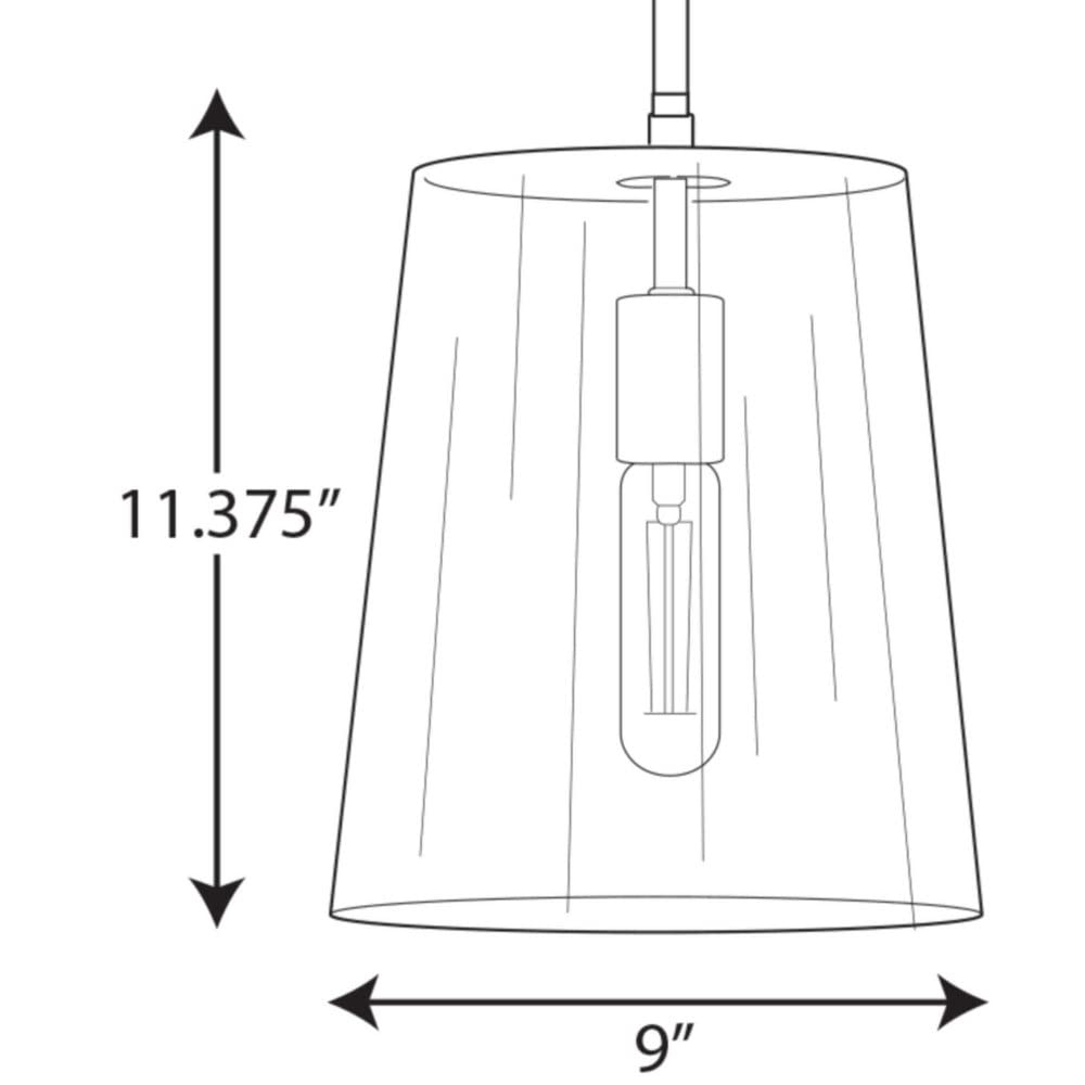 Clarion Collection 1-Light Clear Glass Coastal Pendant Light in Satin Brass - Perfect for Kitchen Island, Dining Room, and Entryway Lighting