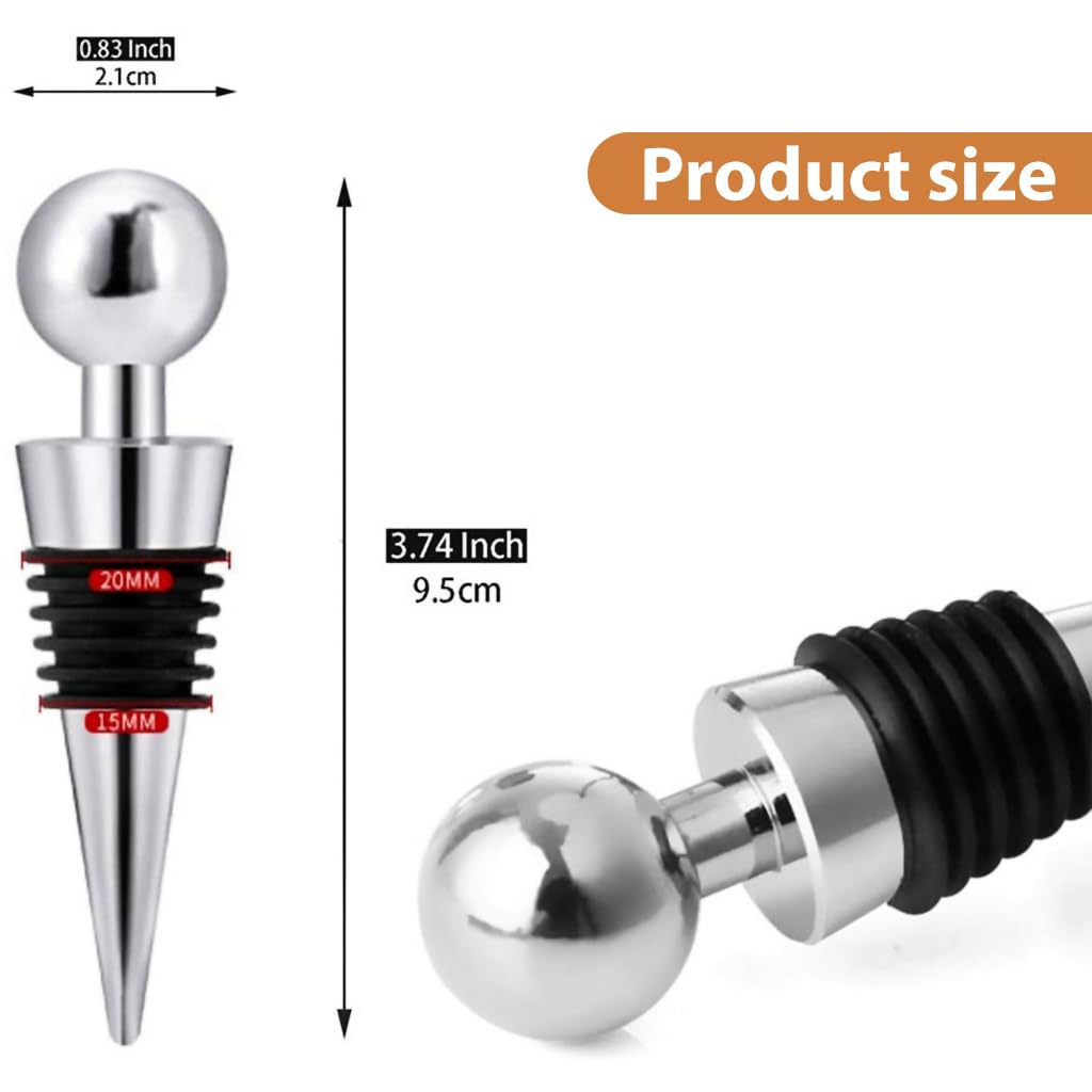 HASTHIP® 3-Piece Wine Stoppers Set - Premium Bottle Sealer for Red Wine, Champagne & Beer - Preserve Freshness & Prevent Spills - Perfect for Home Bars, Parties & Wine Collections
