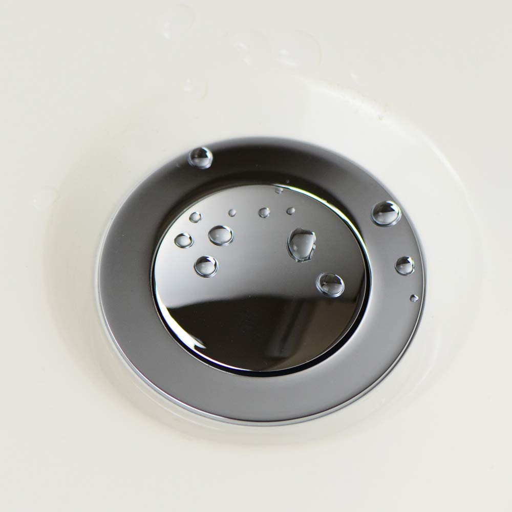 Purelux Chrome Bathroom Sink Drain Stopper with Overflow - Pop Up Drain Assembly for Vanity Sinks | Perfect for Bathroom Renovation & Modern Home Decor